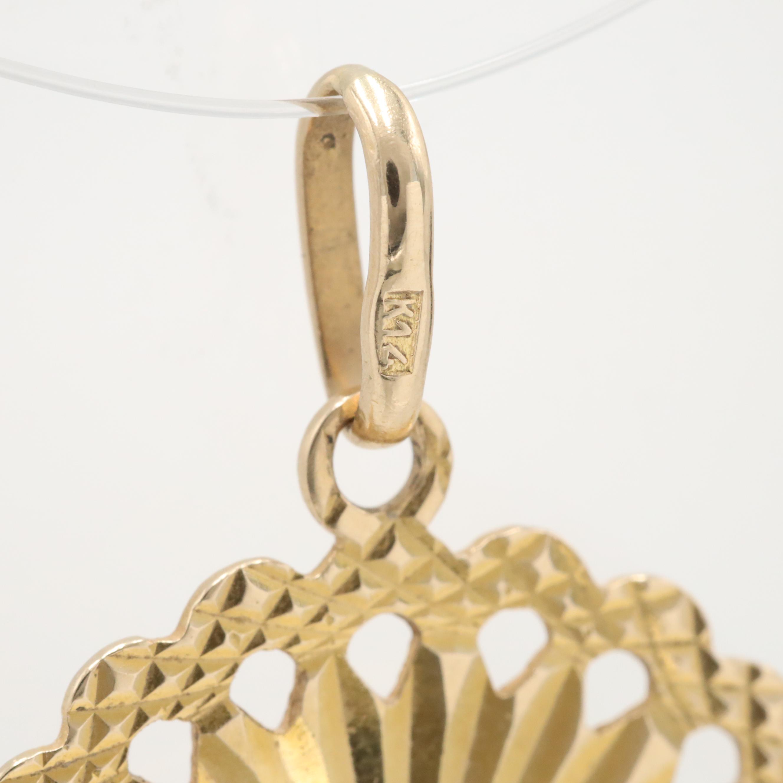 14K Yellow Gold Lady Justice Pendant