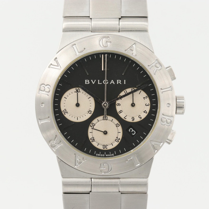 Bulgari Diagono Chronograph Stainless Steel Quartz Wristwatch