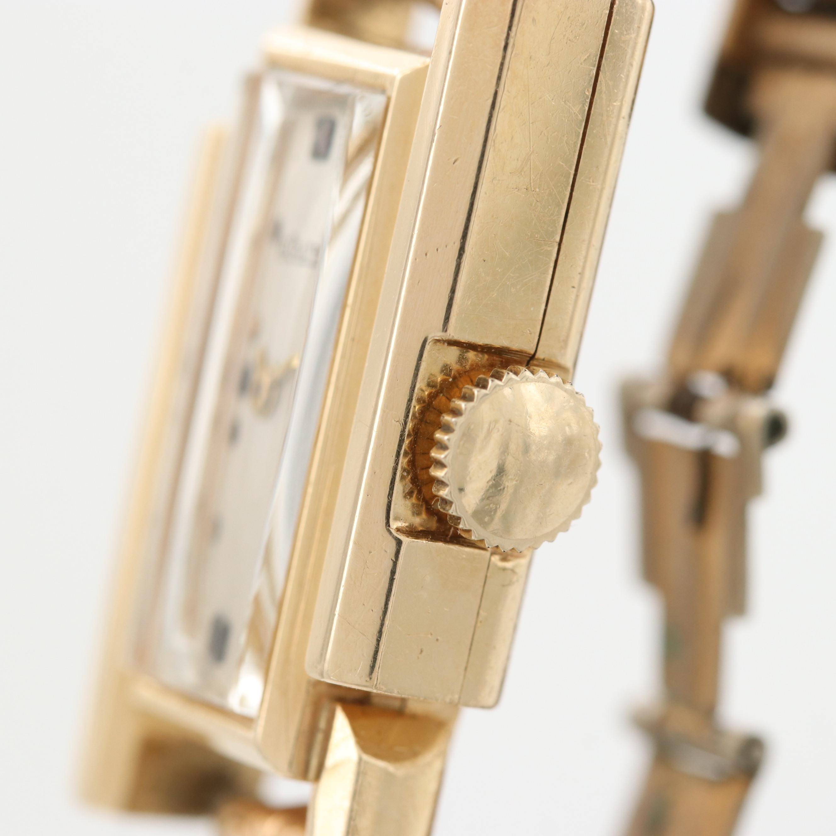 Vintage LeCoultre 14K Yellow Gold Fancy Lug Stem Wind Watch