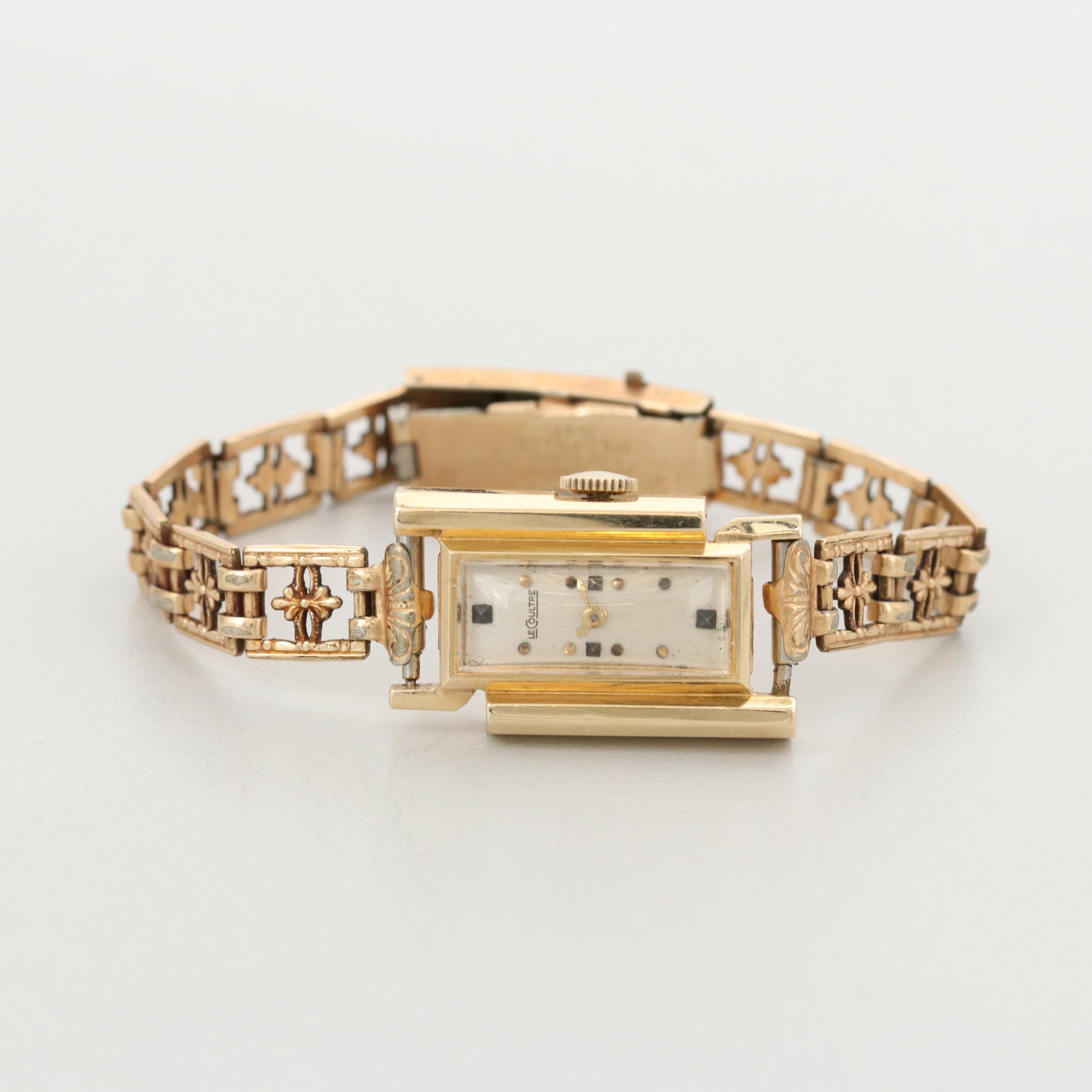 Vintage LeCoultre 14K Yellow Gold Fancy Lug Stem Wind Watch