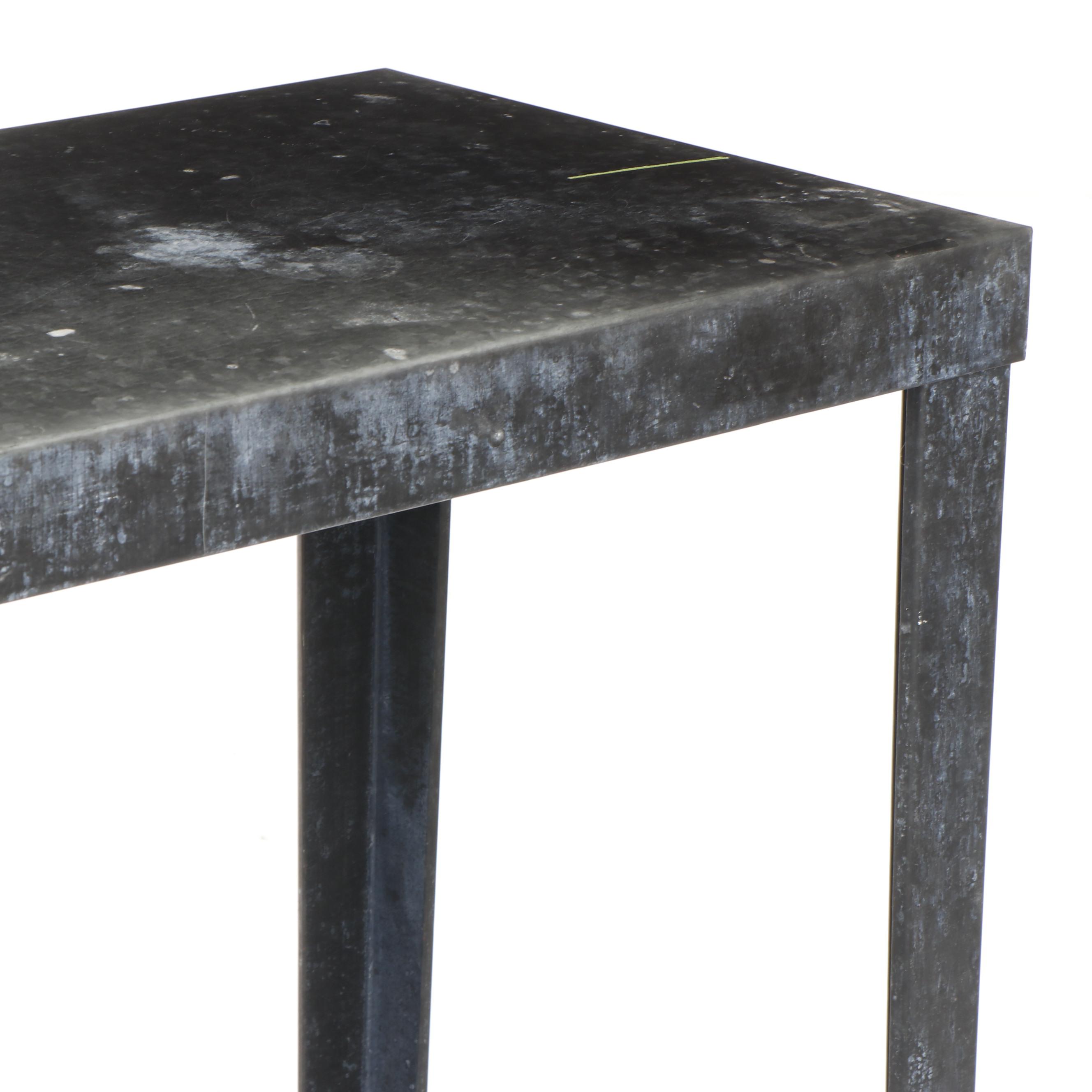 Industrial Style Black Painted Metal Table, Vintage