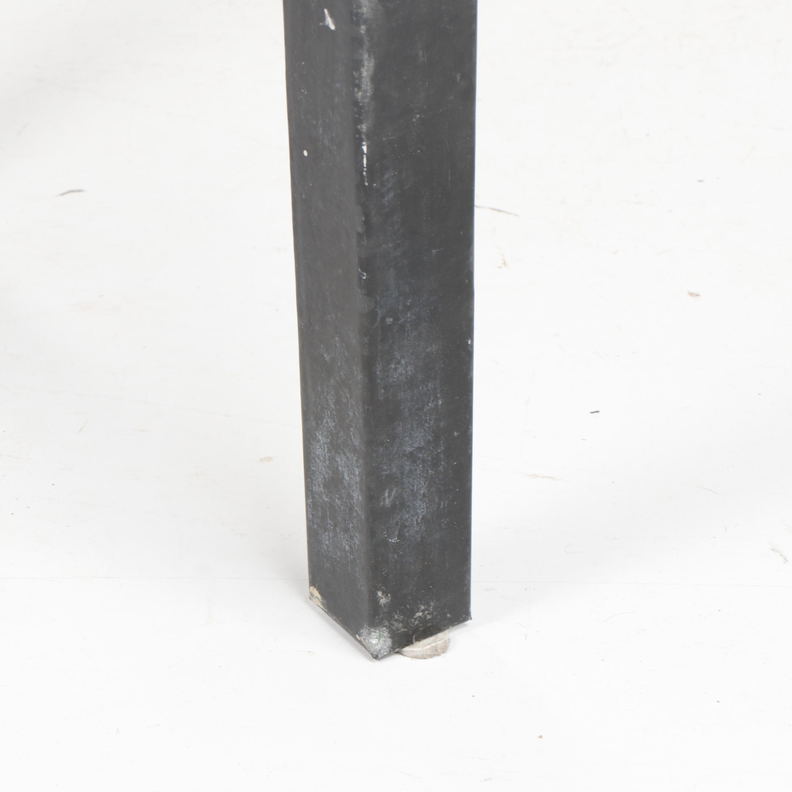 Industrial Style Black Painted Metal Table, Vintage