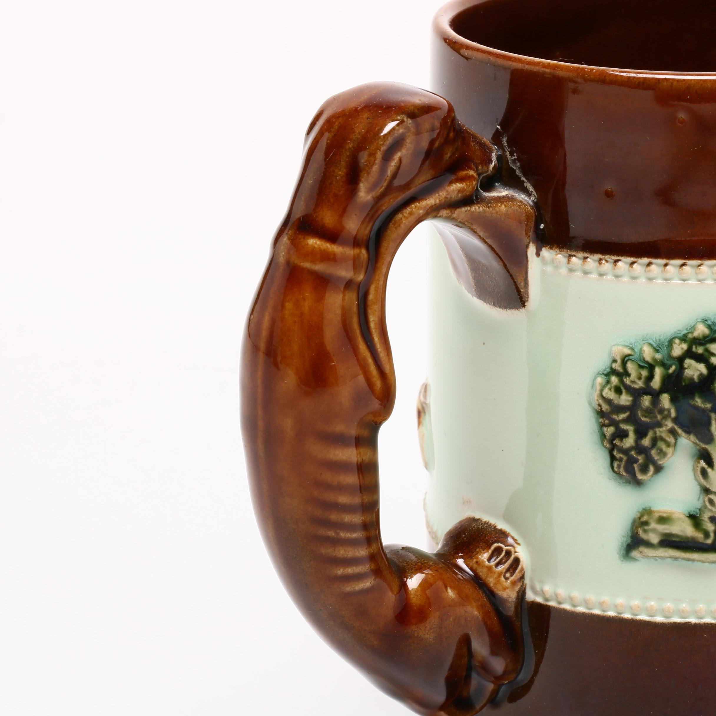 Bourne Denby, Derby, "Fox Hunt" English Ceramic Mugs, Circa 1940s