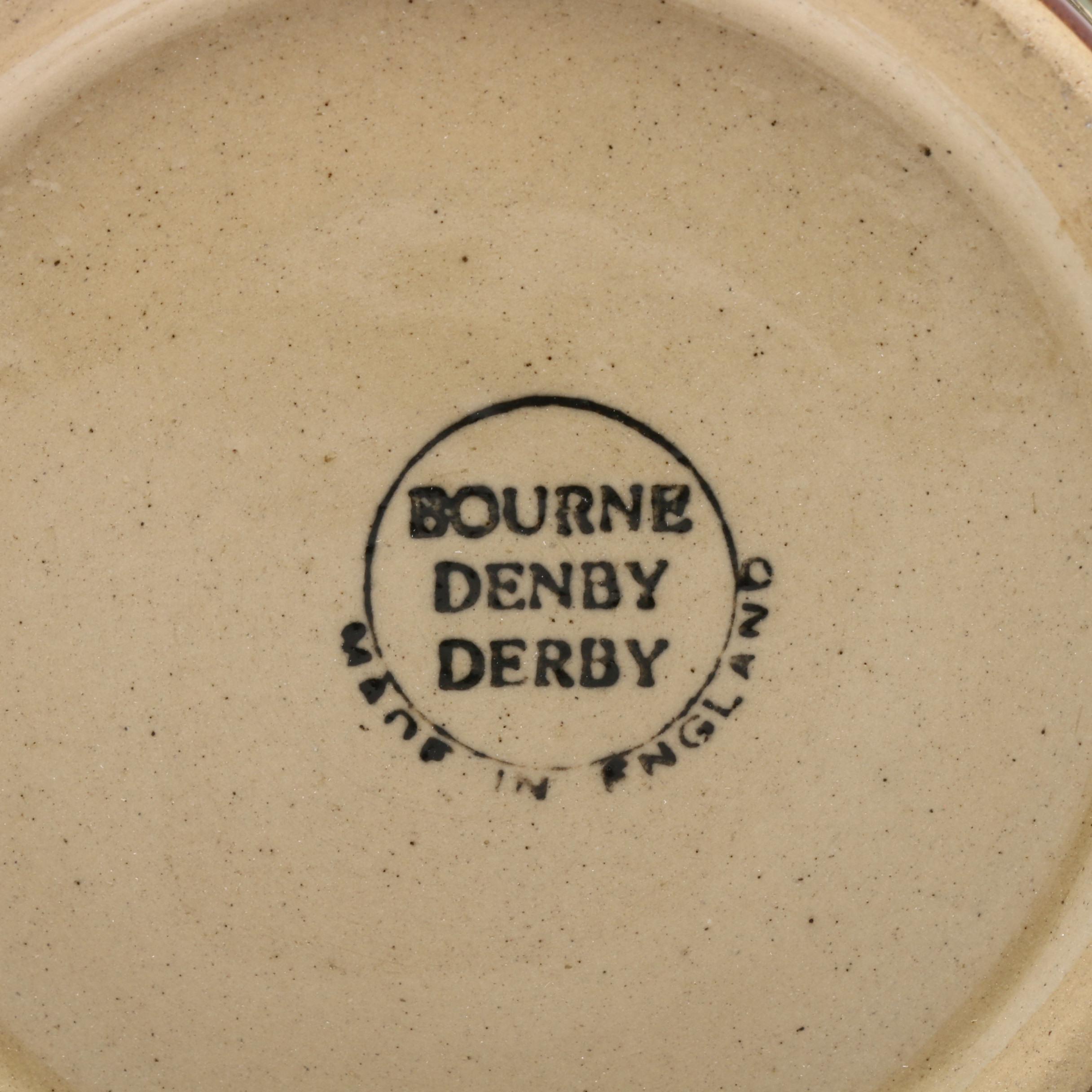 Bourne Denby, Derby, "Fox Hunt" English Ceramic Mugs, Circa 1940s