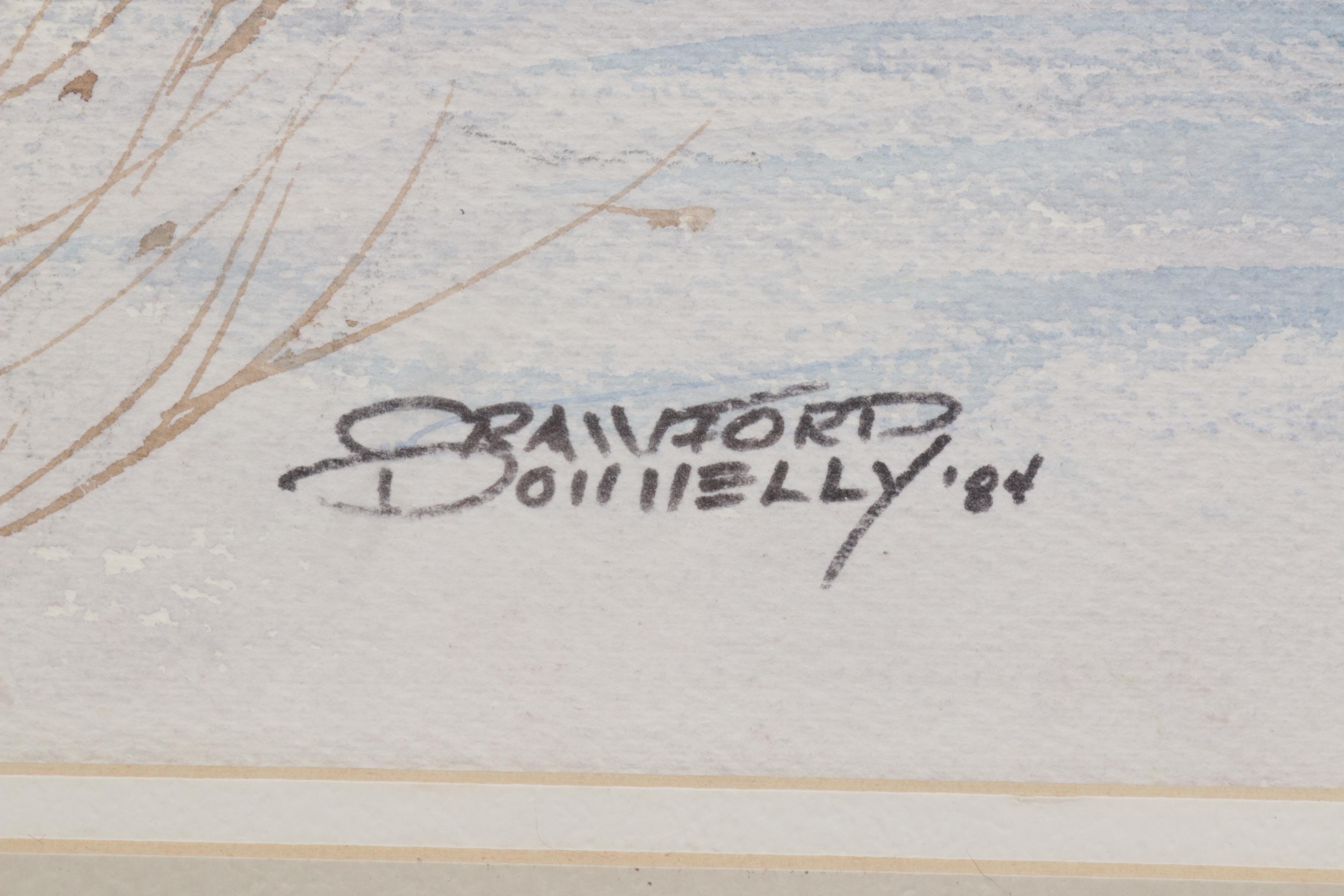 Crawford Donnelly Winter Landscape Watercolor Painting