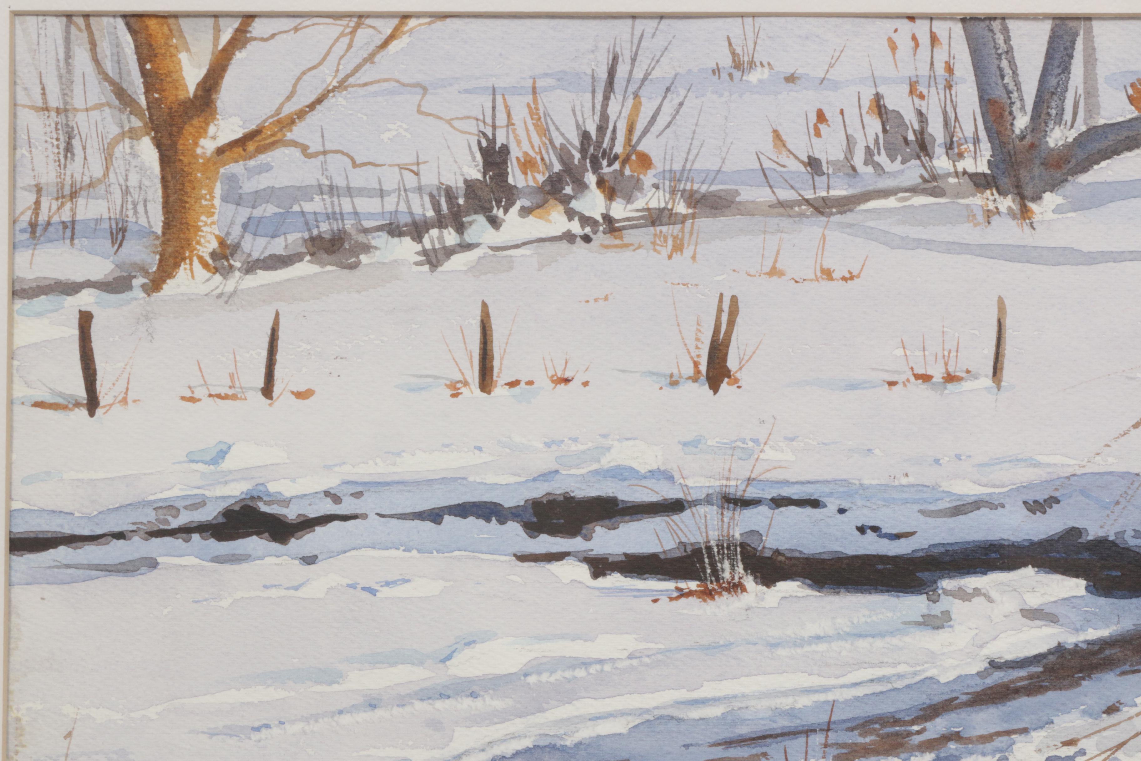 Crawford Donnelly Winter Landscape Watercolor Painting