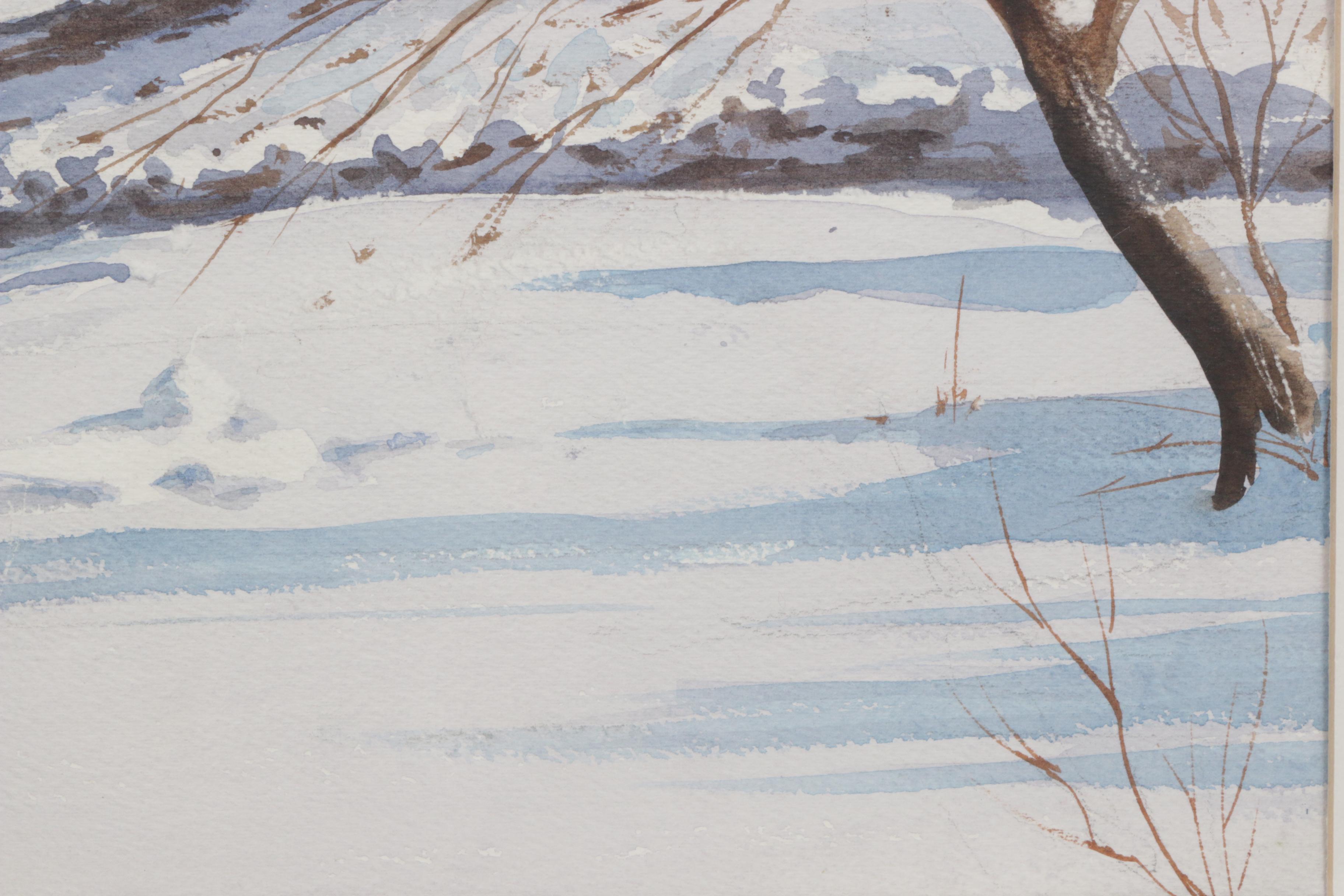 Crawford Donnelly Winter Landscape Watercolor Painting