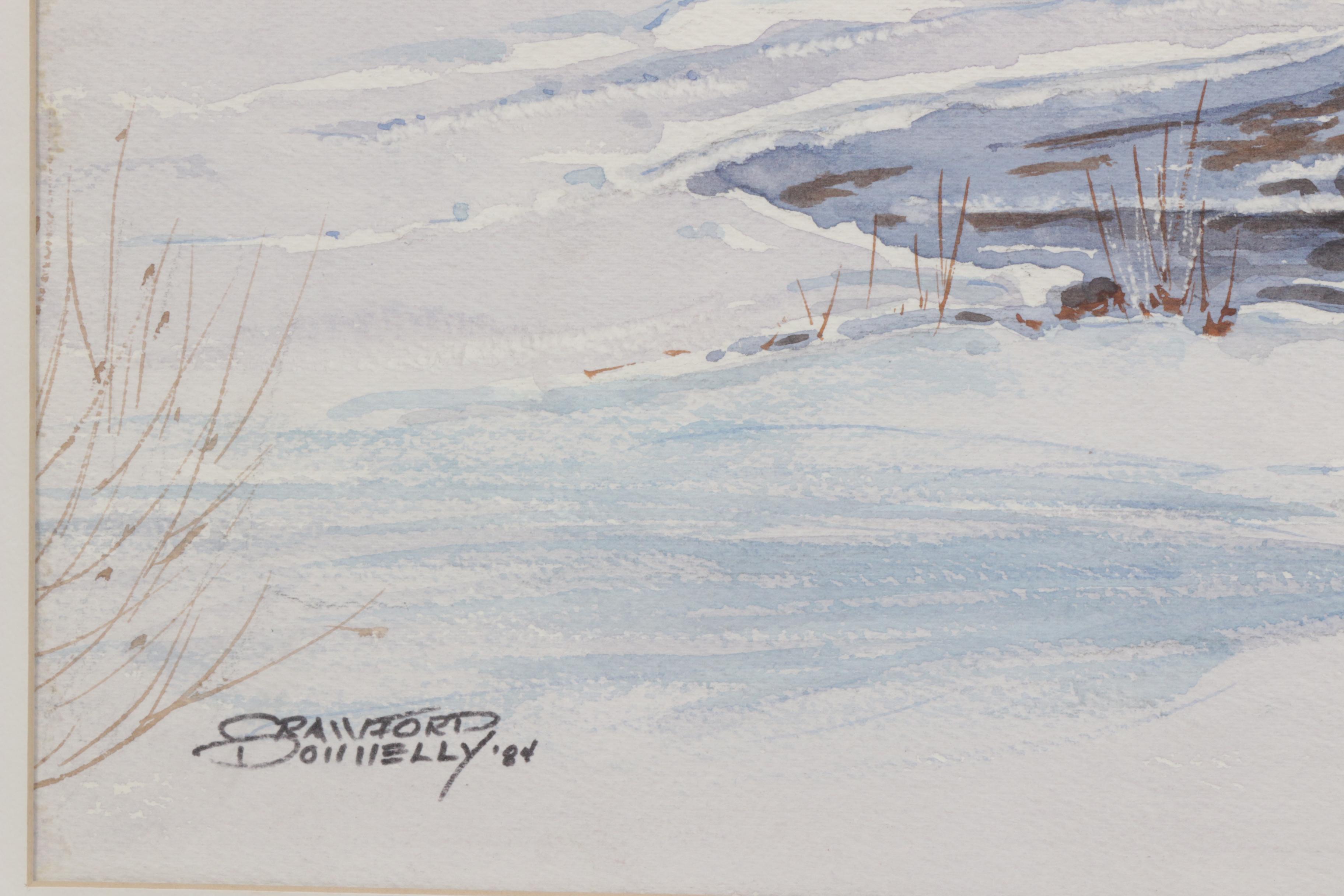 Crawford Donnelly Winter Landscape Watercolor Painting