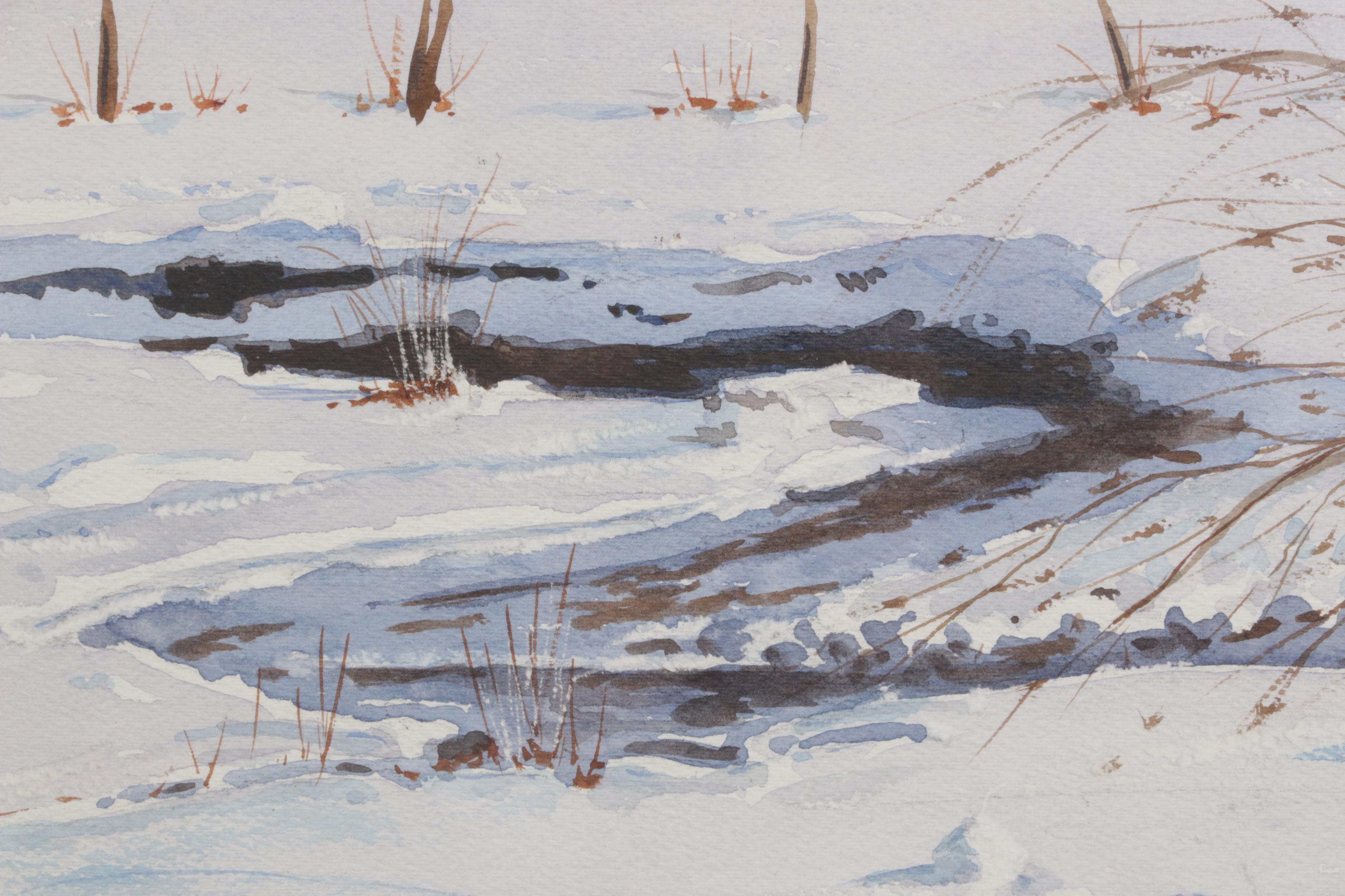 Crawford Donnelly Winter Landscape Watercolor Painting