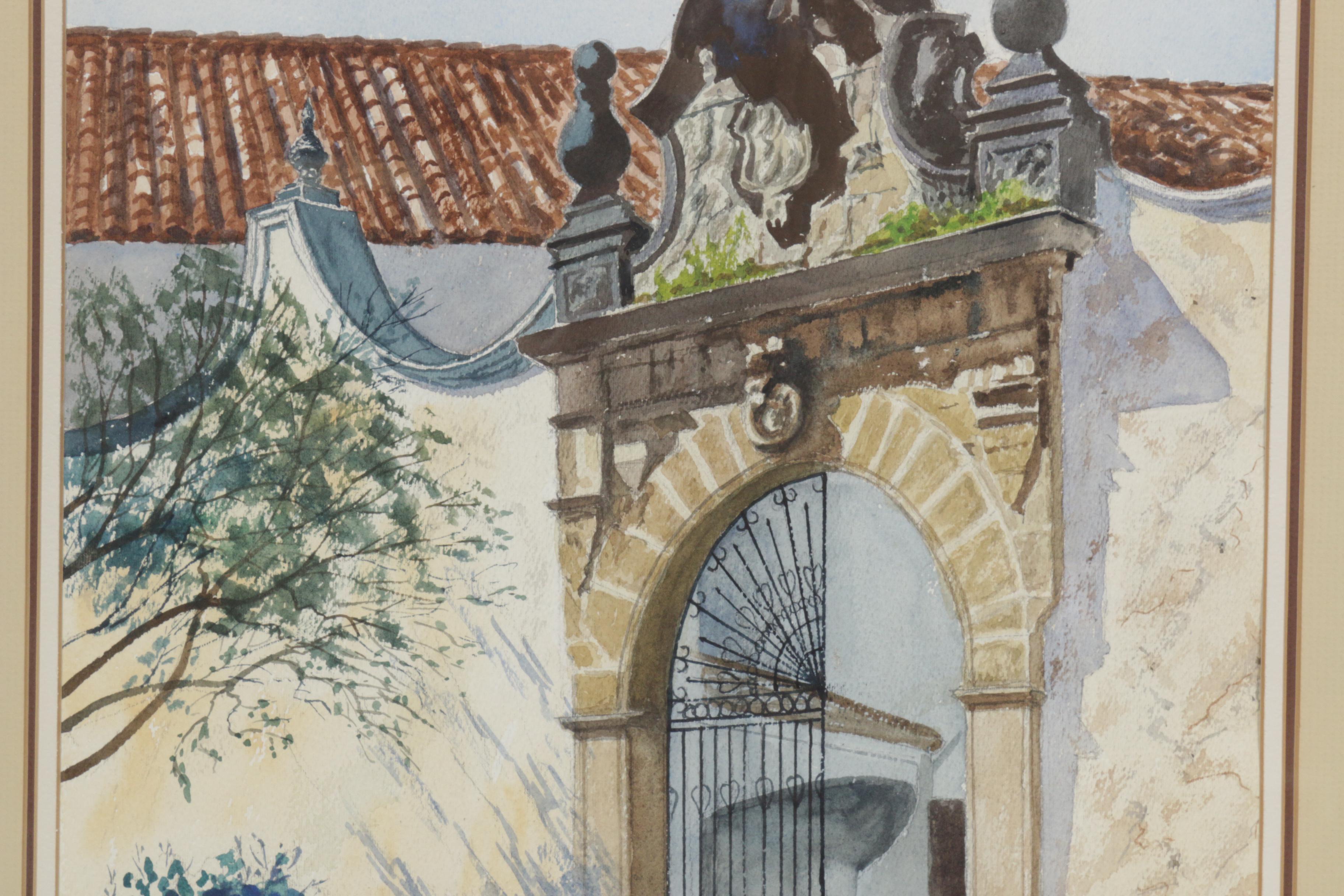 Crawford Donnelly Watercolor Painting "Spanish Gate"