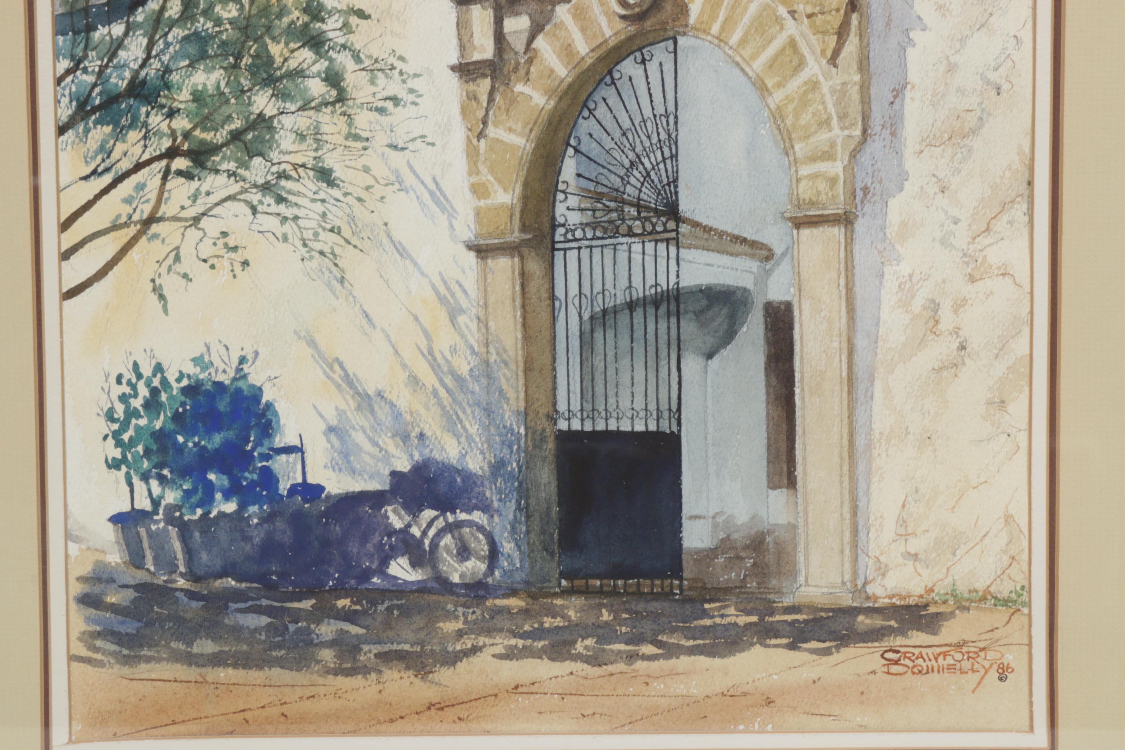 Crawford Donnelly Watercolor Painting "Spanish Gate"