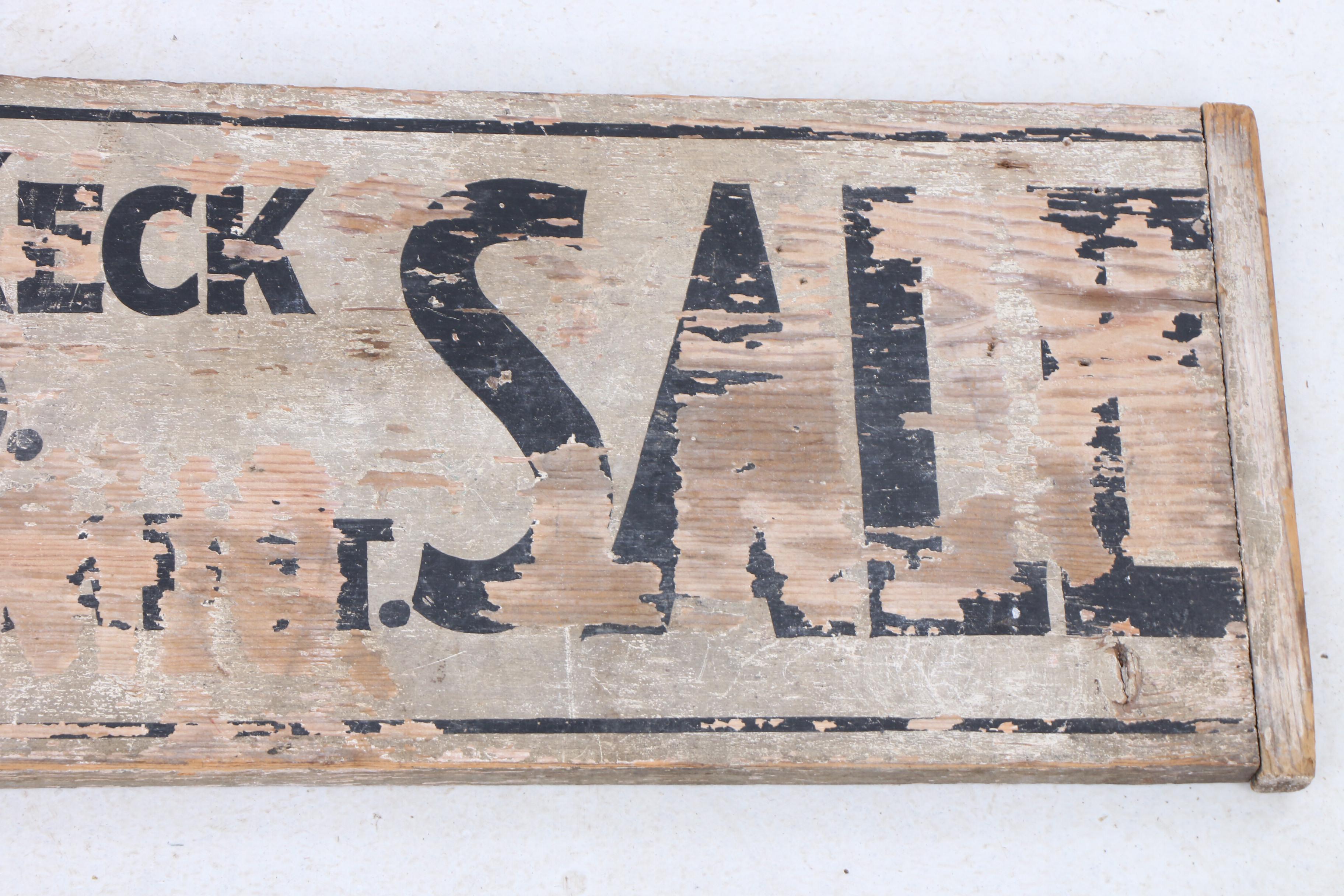 John G. Keck & Co. Sale Sign with Wooden Yard Sticks, Mid-Century