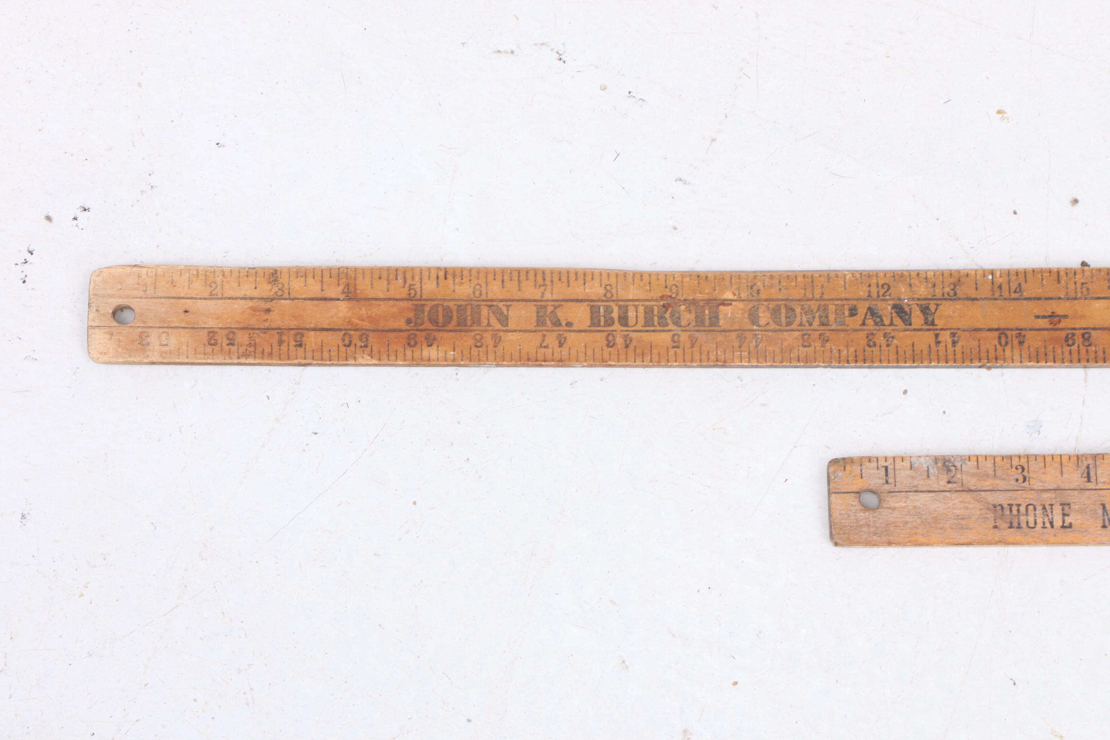 John G. Keck & Co. Sale Sign with Wooden Yard Sticks, Mid-Century