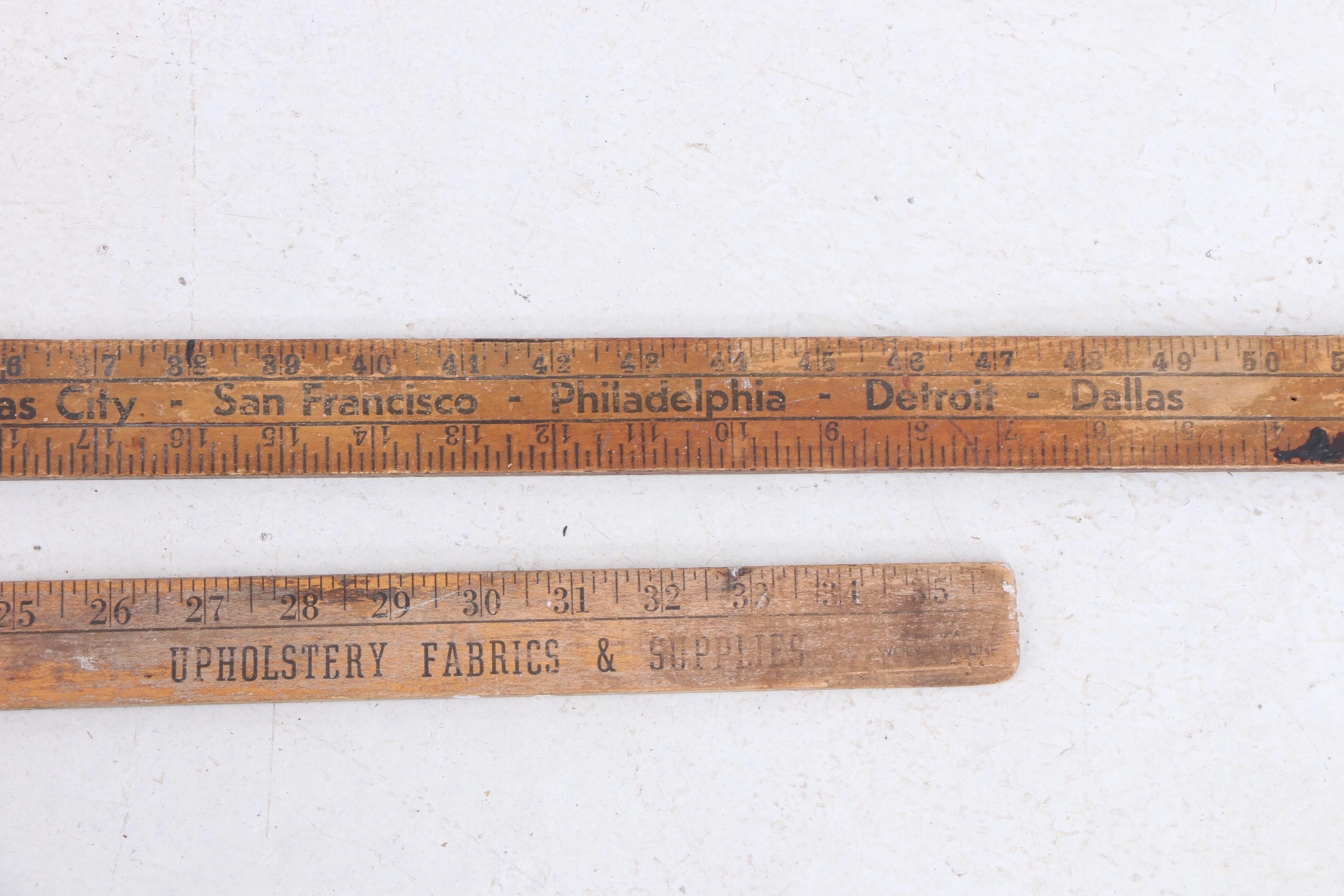 John G. Keck & Co. Sale Sign with Wooden Yard Sticks, Mid-Century