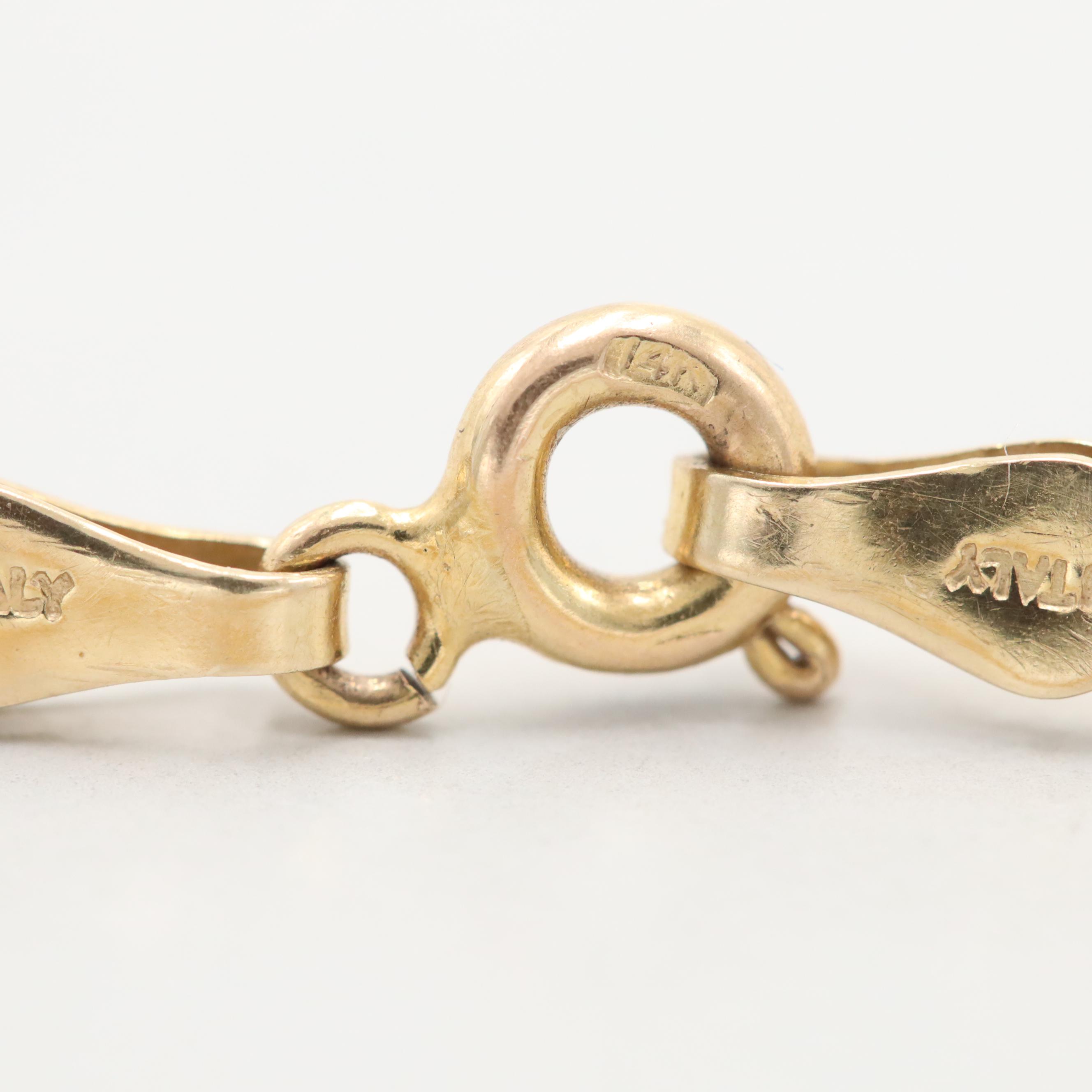 14K Yellow Gold Herringbone Chain Bracelet