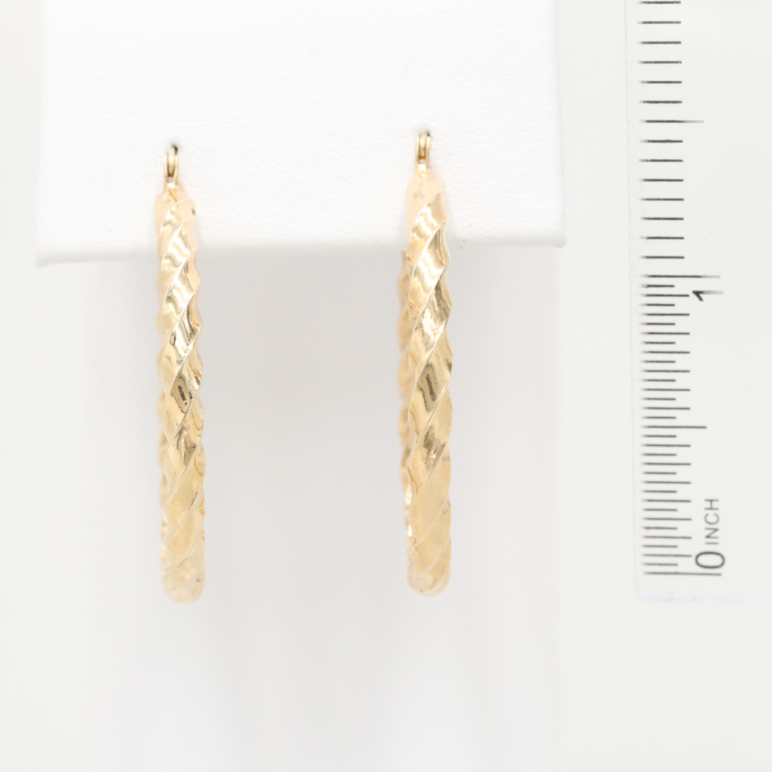 Mark Anthony 14K Yellow Gold Twisted Hoop Earrings