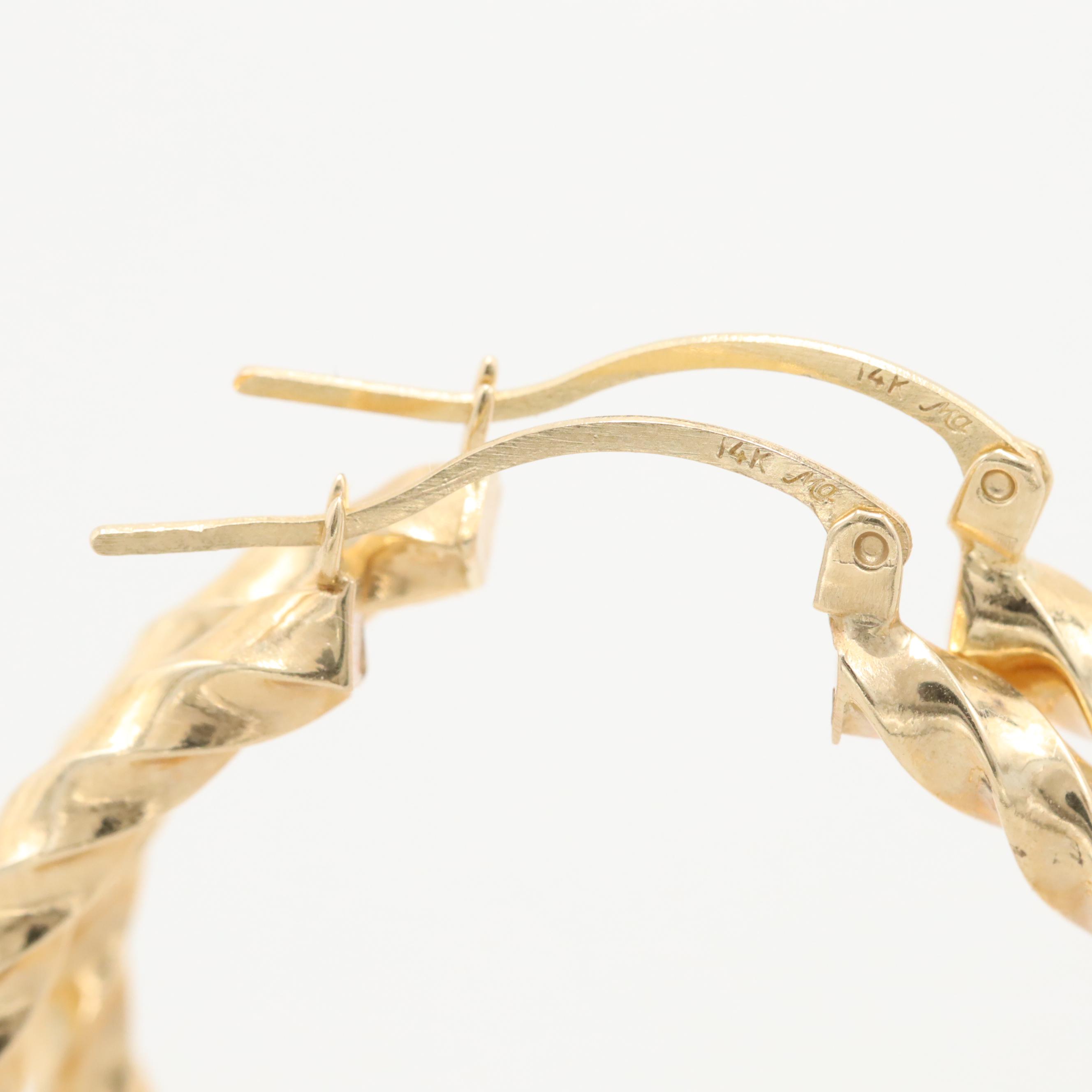 Mark Anthony 14K Yellow Gold Twisted Hoop Earrings