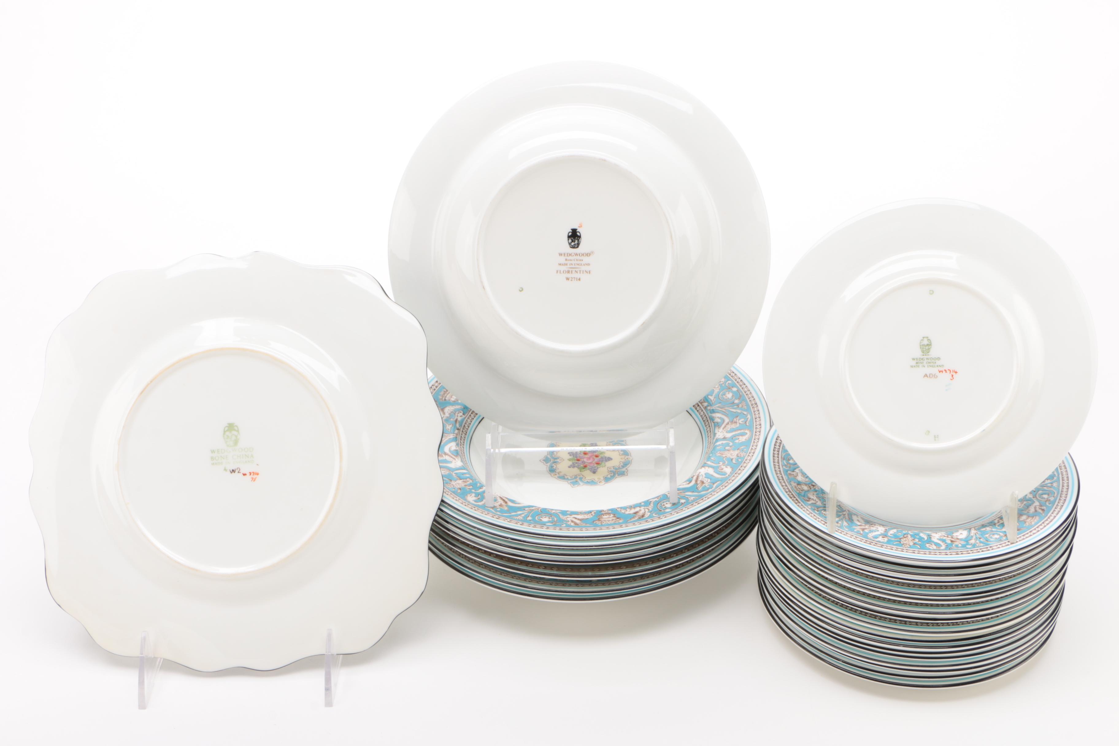 Wedgwood "Florentine" Bone China Dinnerware, Mid/Late 20th Century