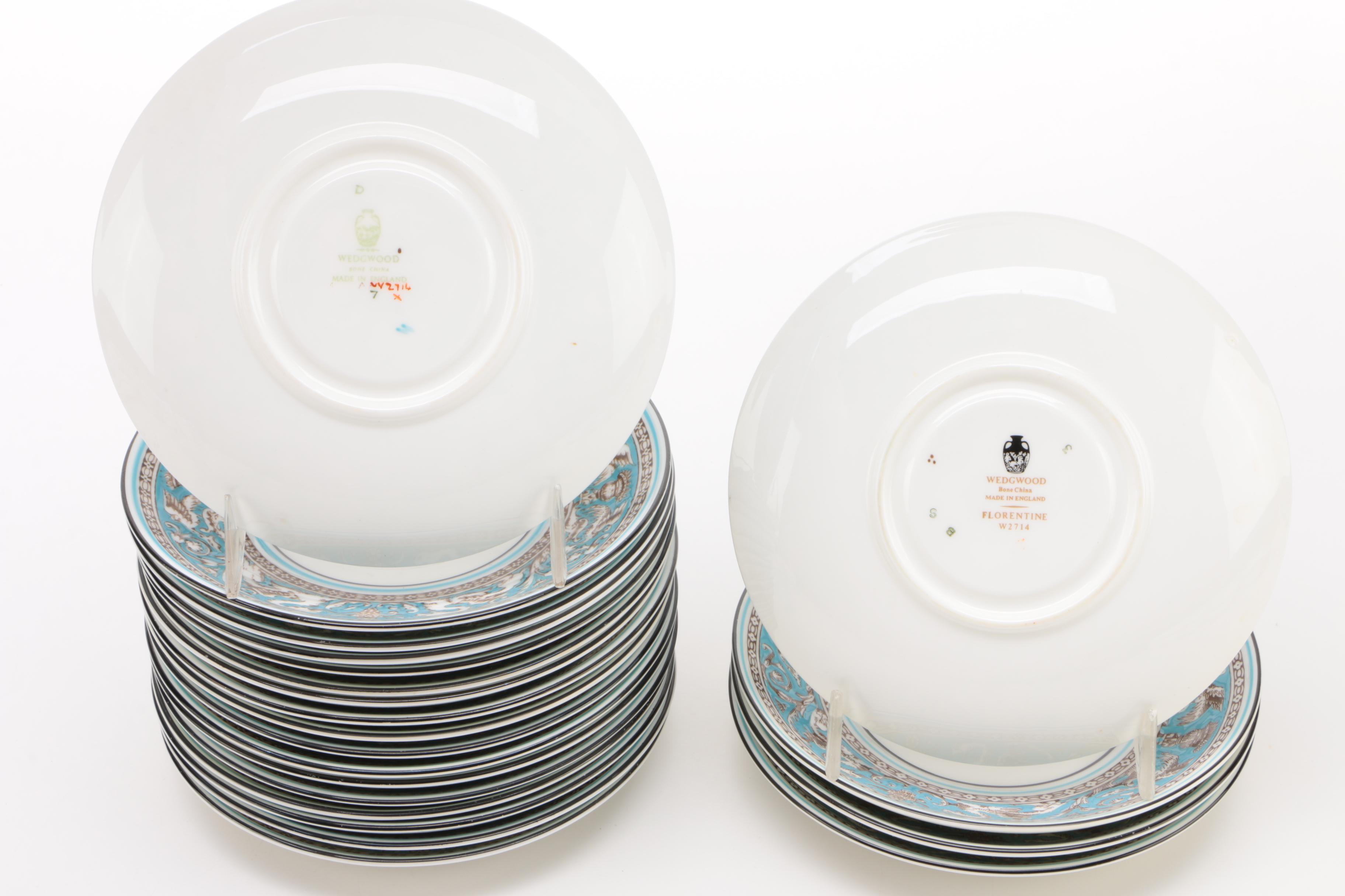 Wedgwood "Florentine" Bone China Dinnerware, Mid/Late 20th Century