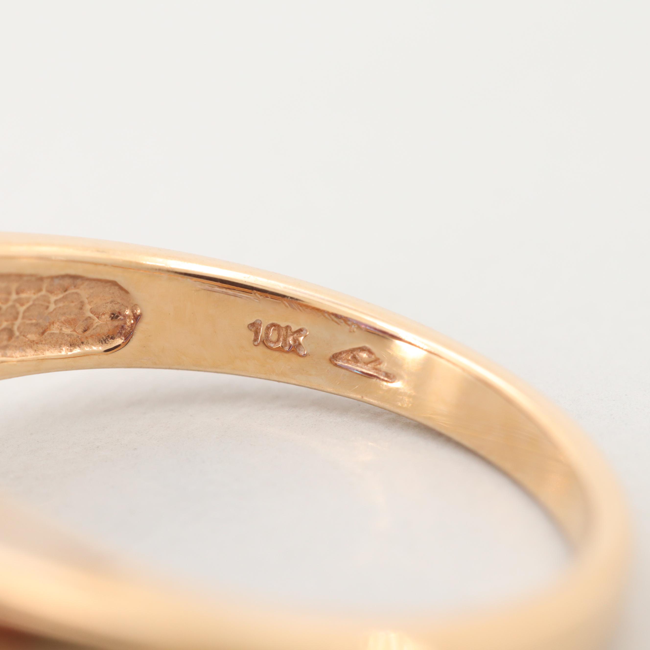 10K Yellow Gold Synthetic Alexandrite Ring