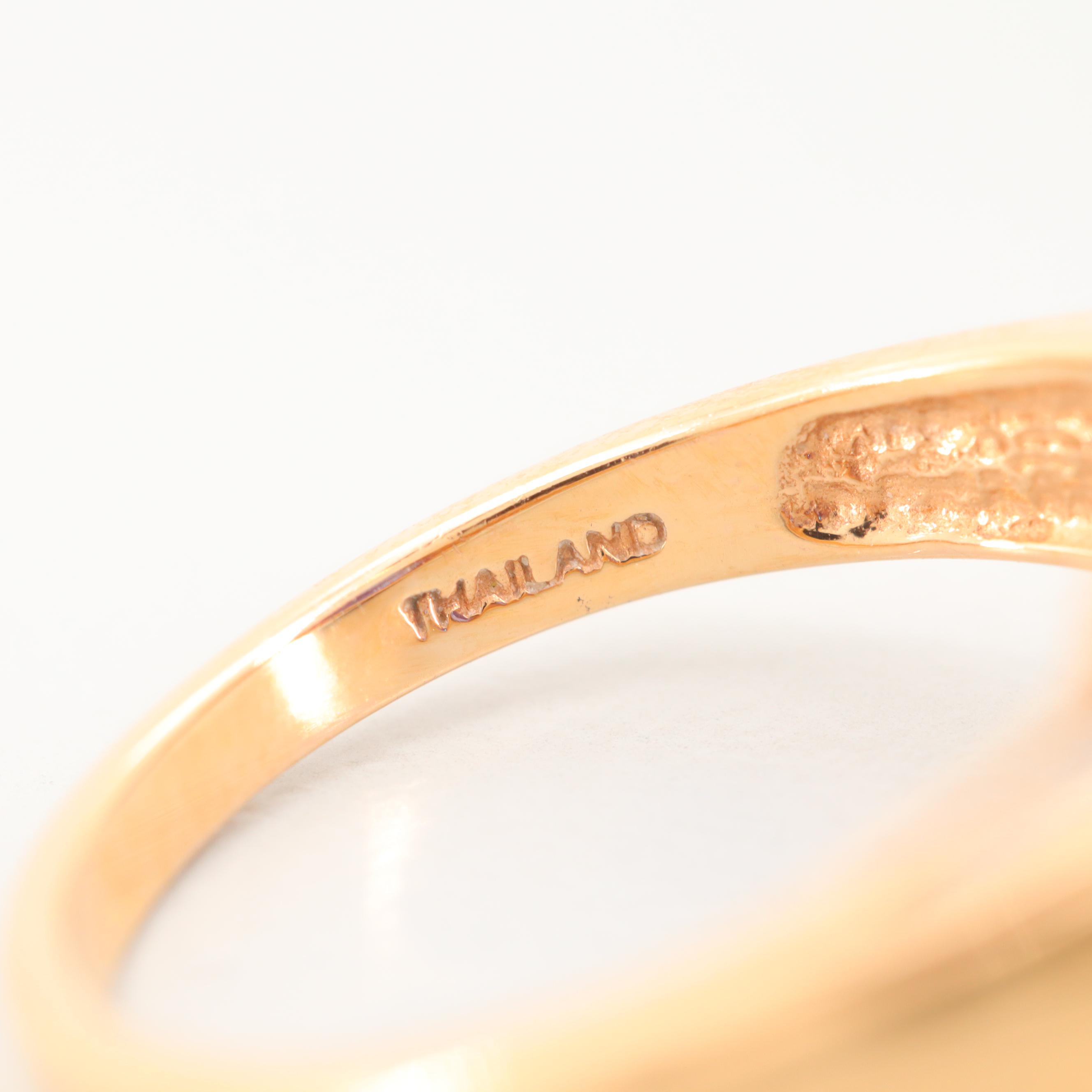 10K Yellow Gold Synthetic Alexandrite Ring