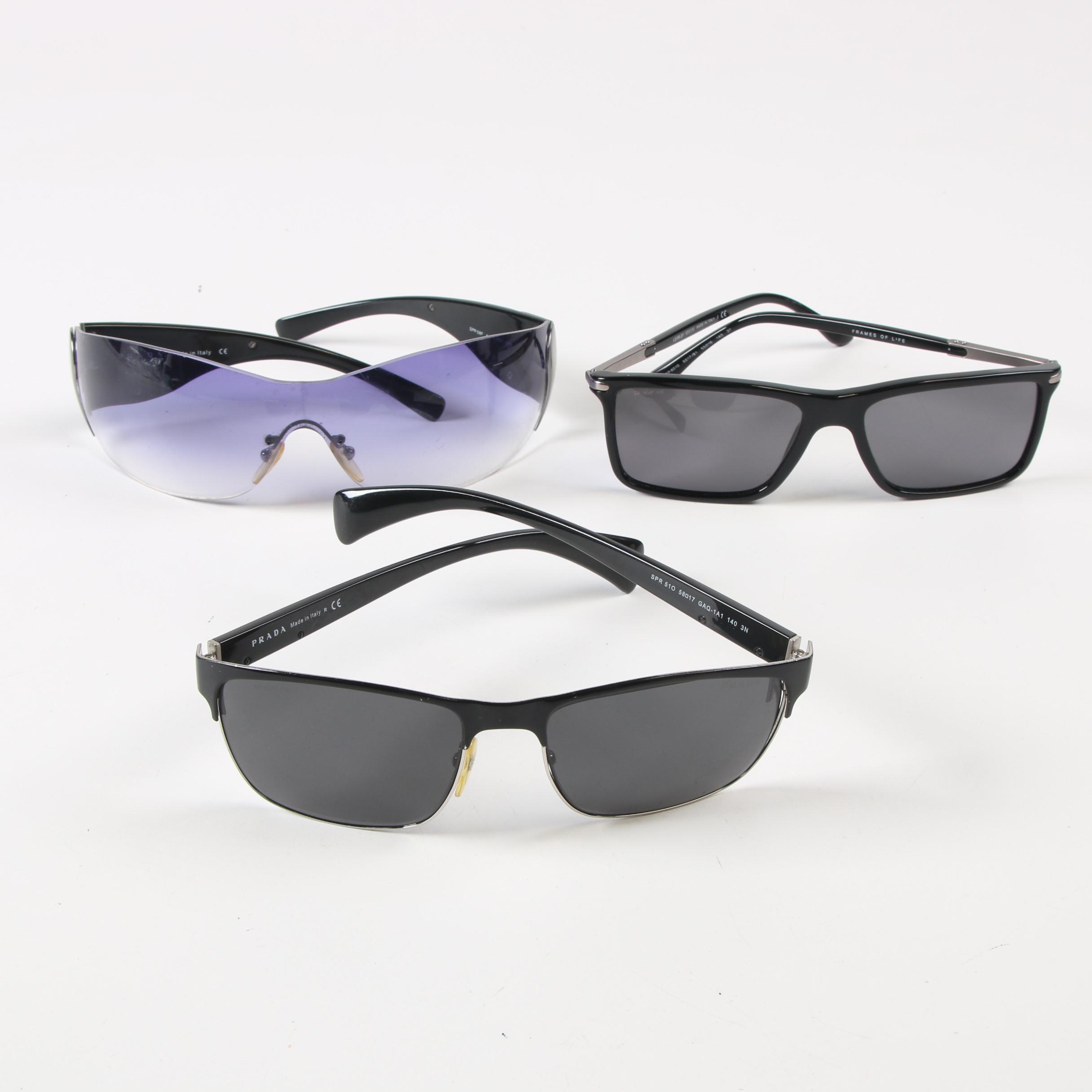 Prada SPR 58S, SPR 510 and Giorgio Armani AR8010 Sunglasses