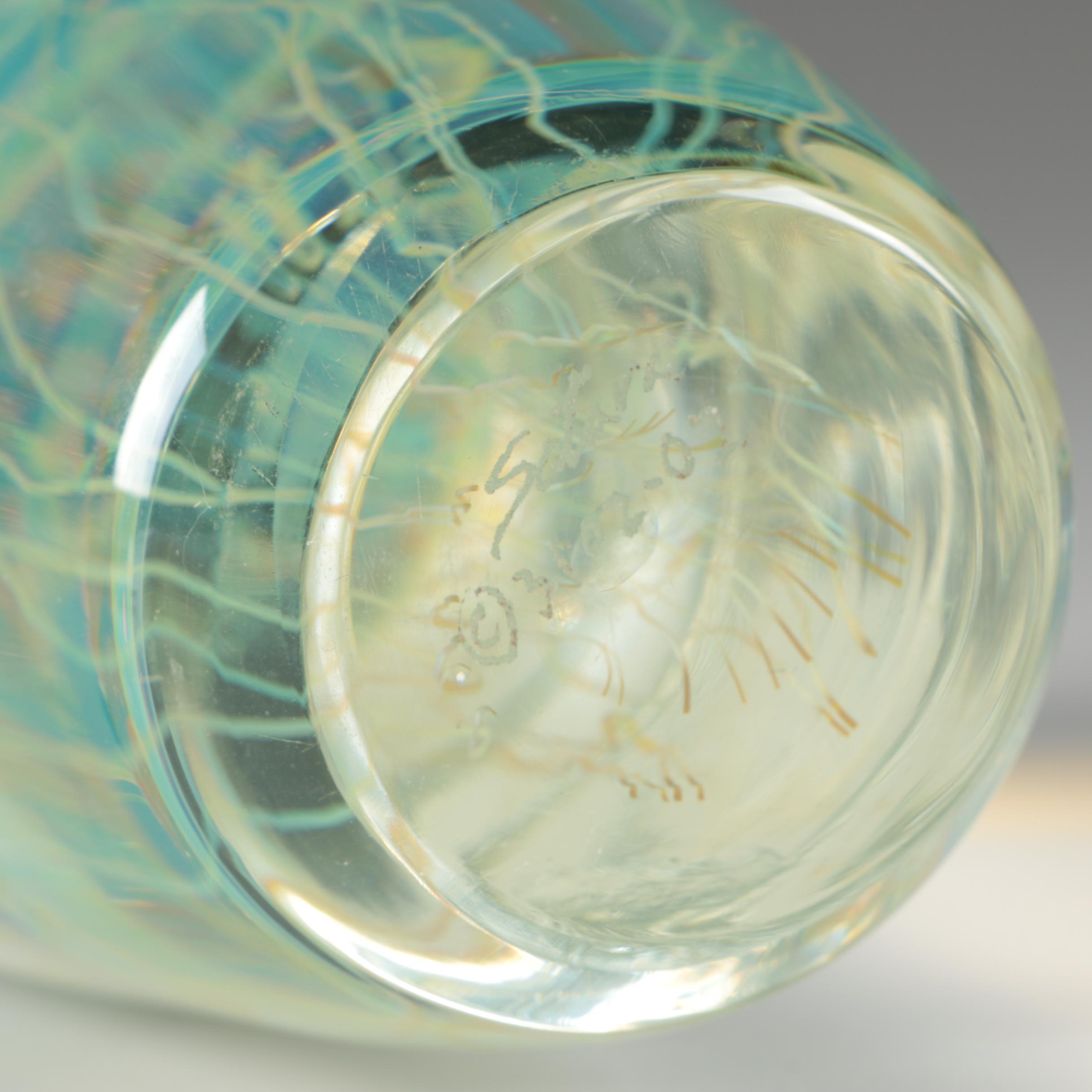 Satava Art Glass Jellyfish Paperweight