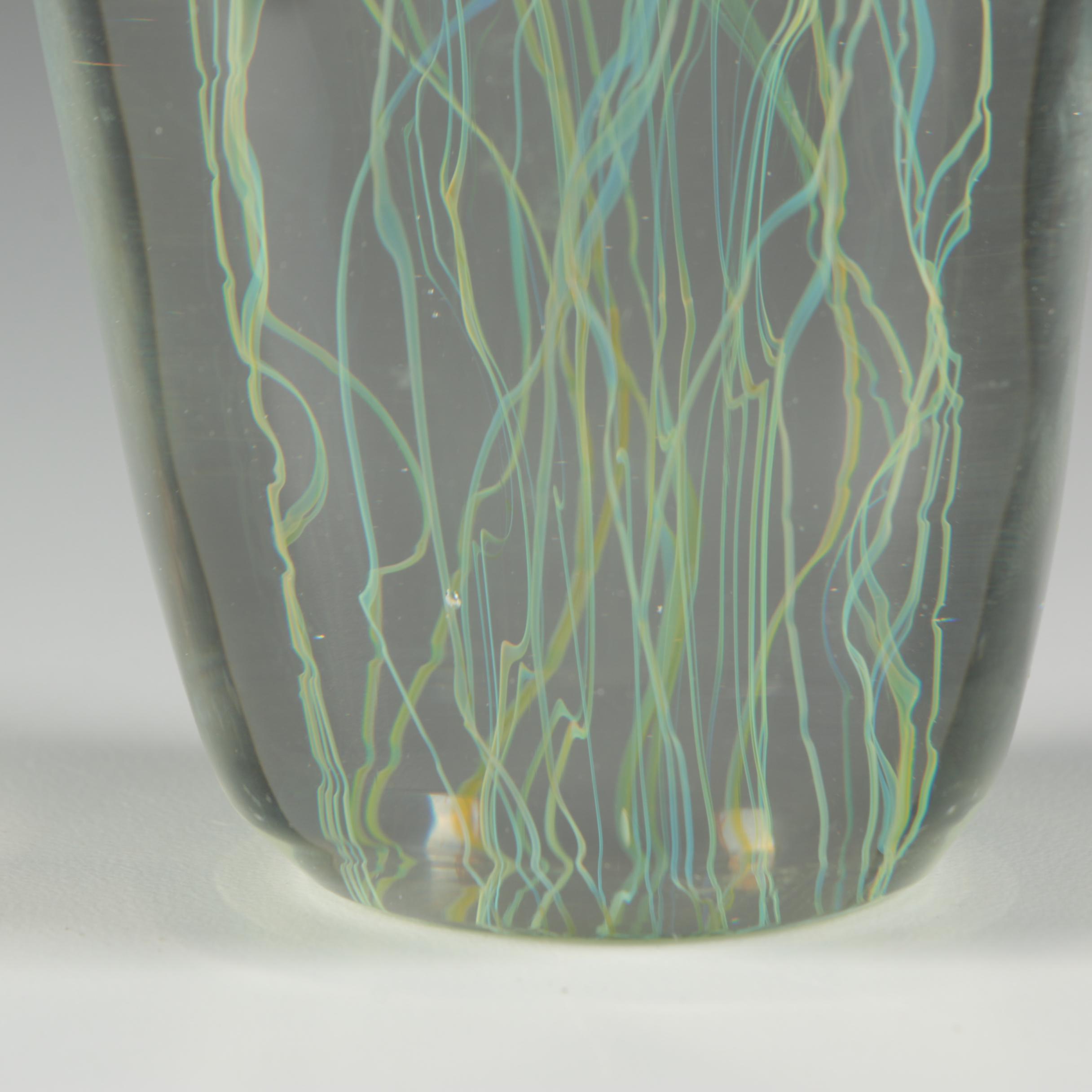 Satava Art Glass Jellyfish Paperweight