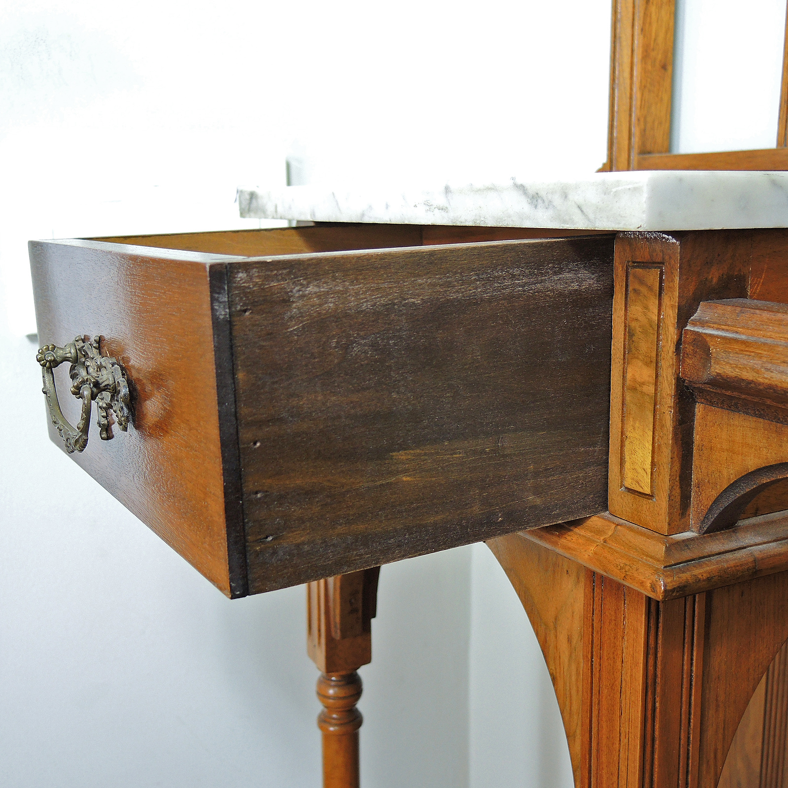 Victorian, Eastlake Style Walnut and Oak Hall Tree, Late 19th Century