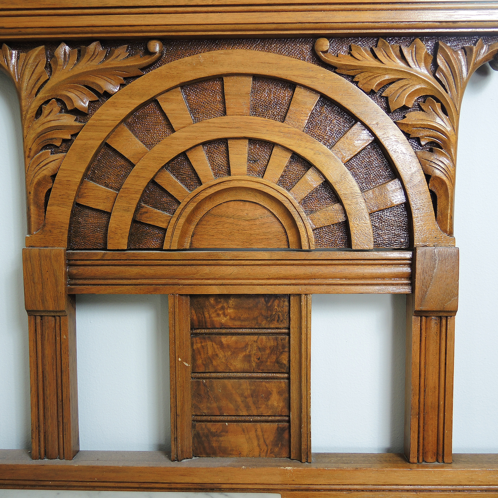 Victorian, Eastlake Style Walnut and Oak Hall Tree, Late 19th Century