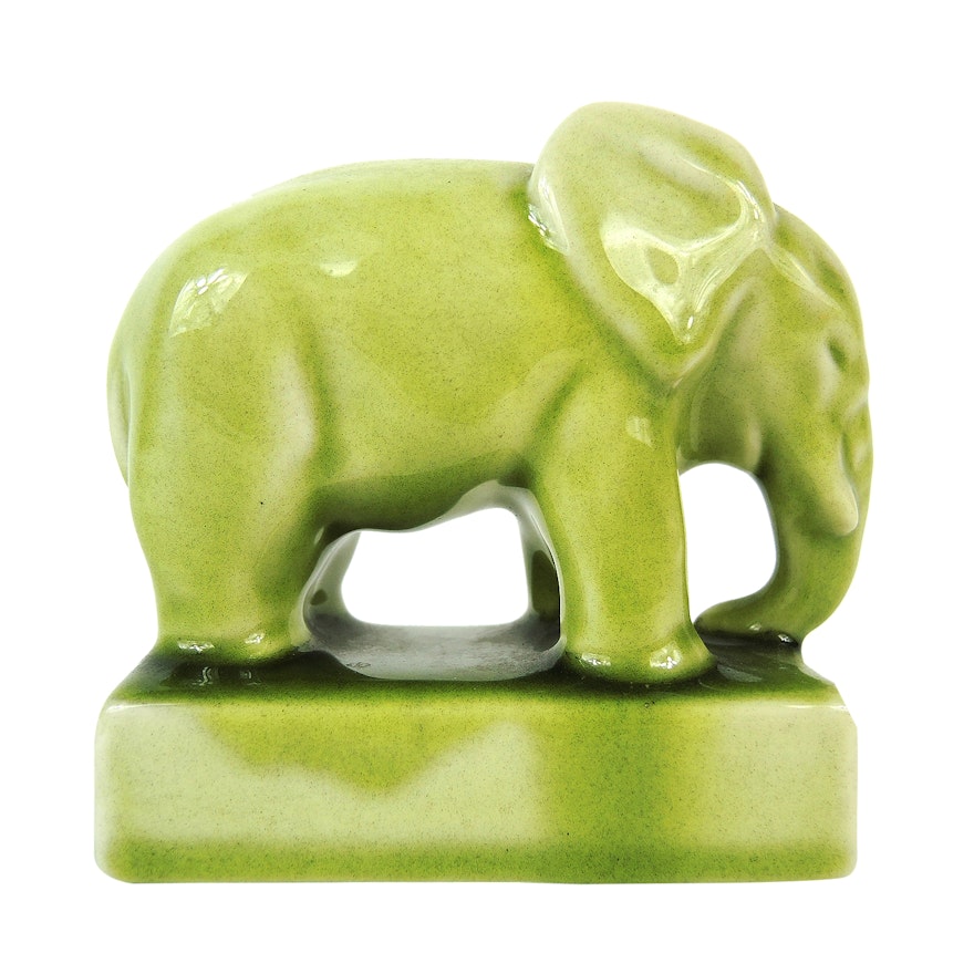 Rookwood Pottery Elephant Paperweight,1945