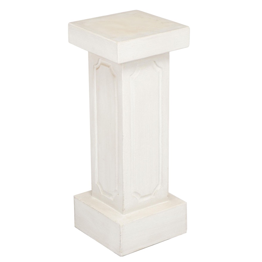 Contemporary Off-White Plaster Pedestal