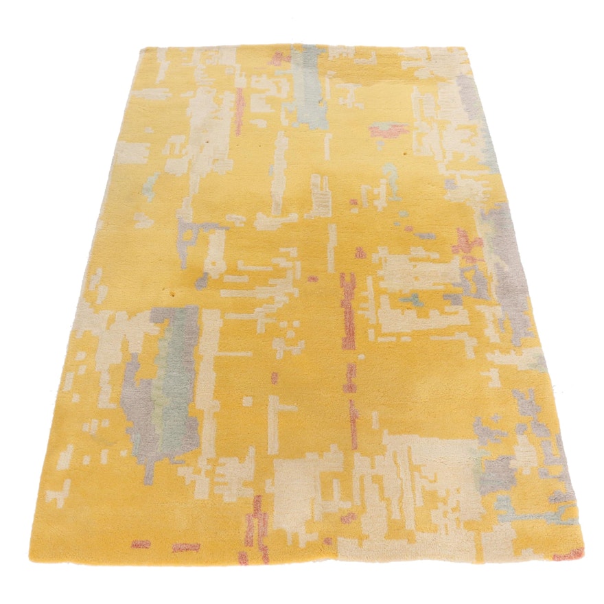 Tufted CB2 Indian Cotton Abstract Area Rug