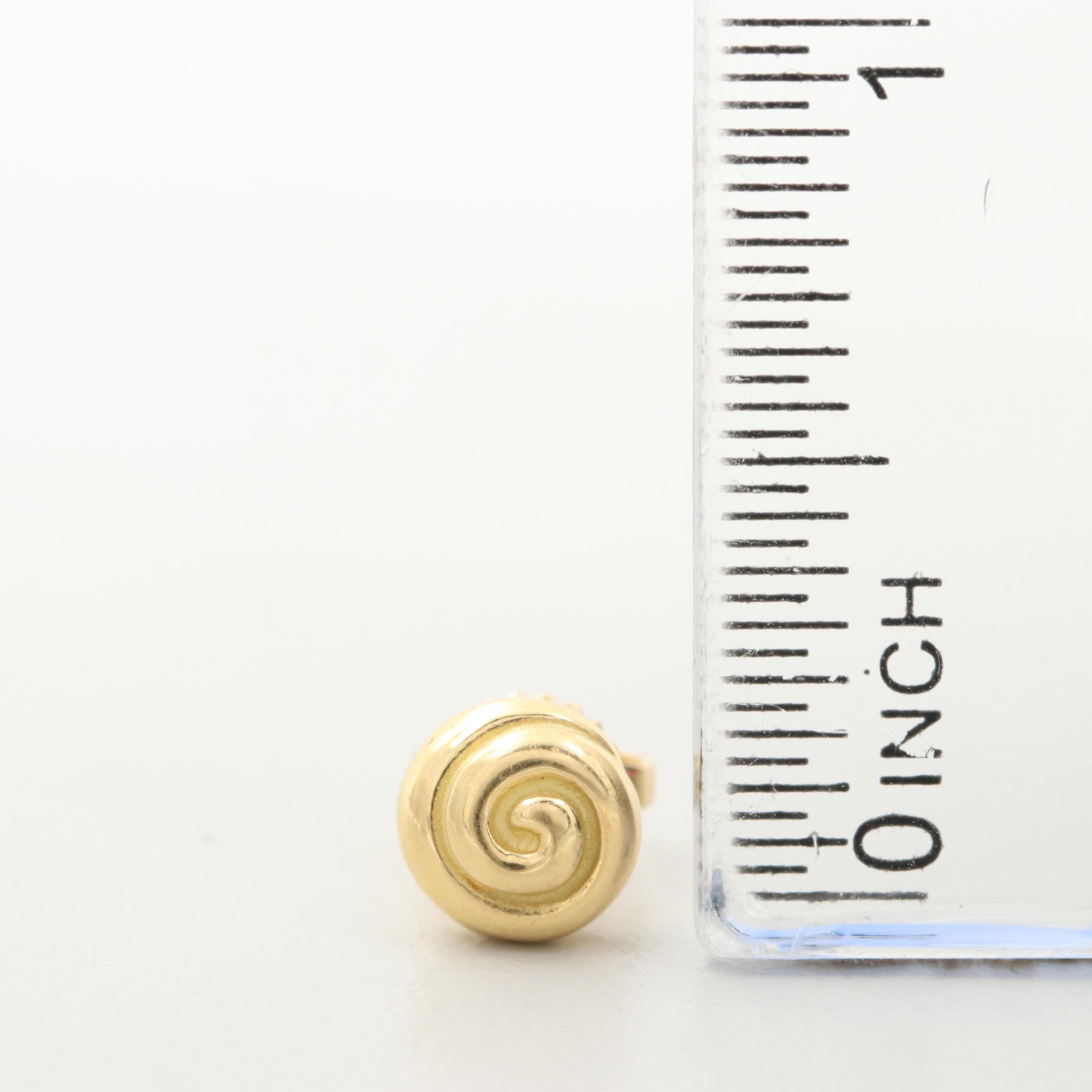 Tiffany & Co. 18K Yellow Gold Spiral Swirl Stud Earrings