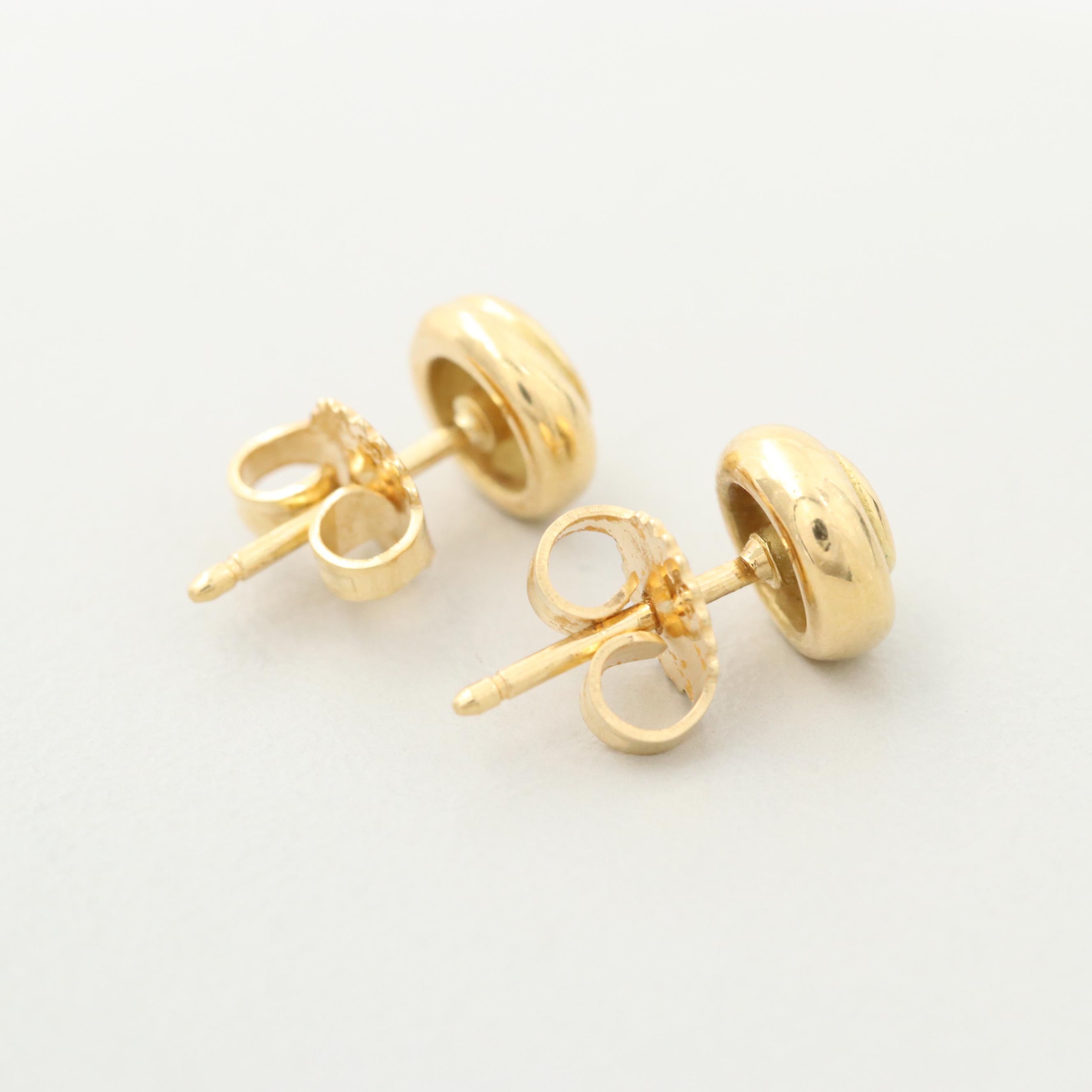 Tiffany & Co. 18K Yellow Gold Spiral Swirl Stud Earrings