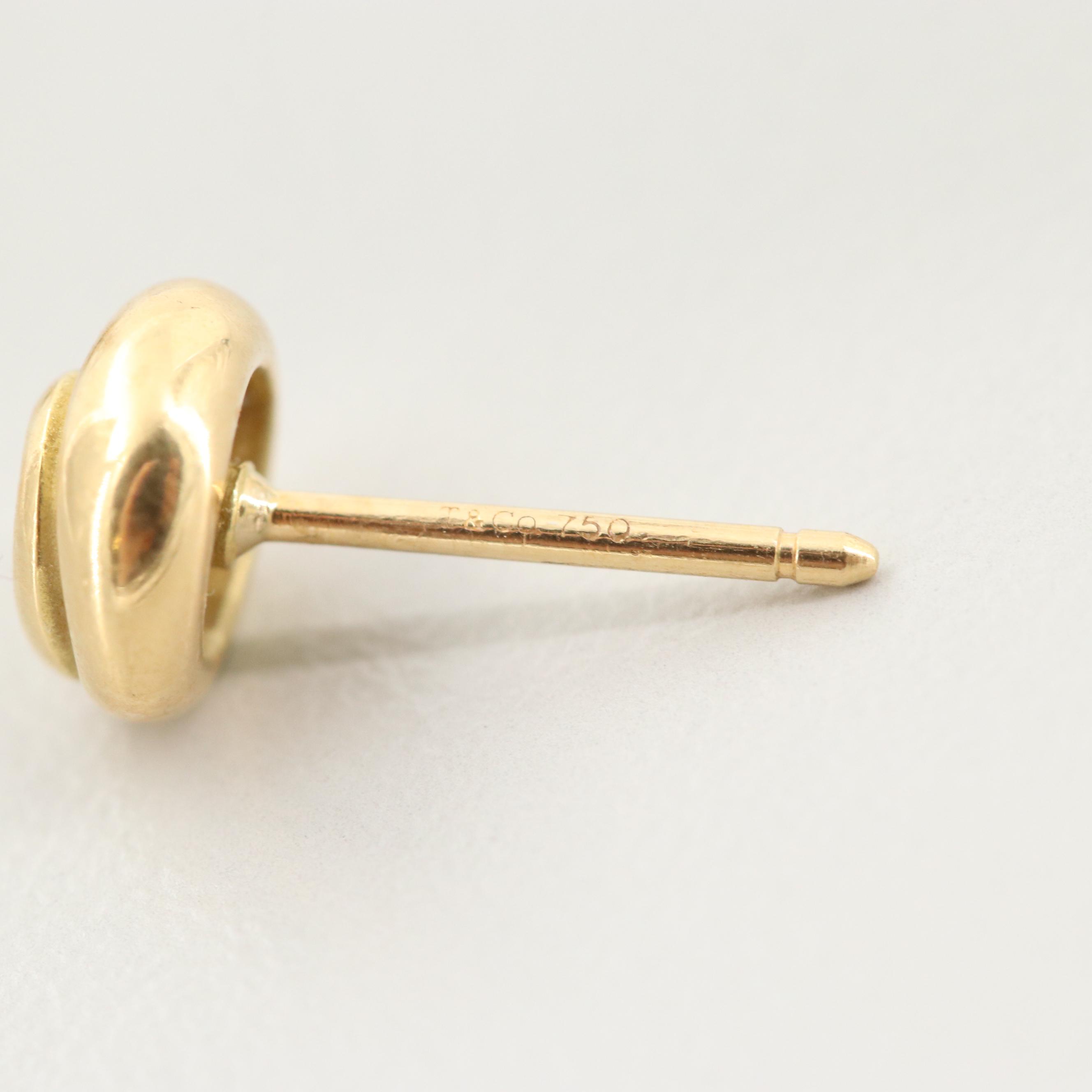 Tiffany & Co. 18K Yellow Gold Spiral Swirl Stud Earrings