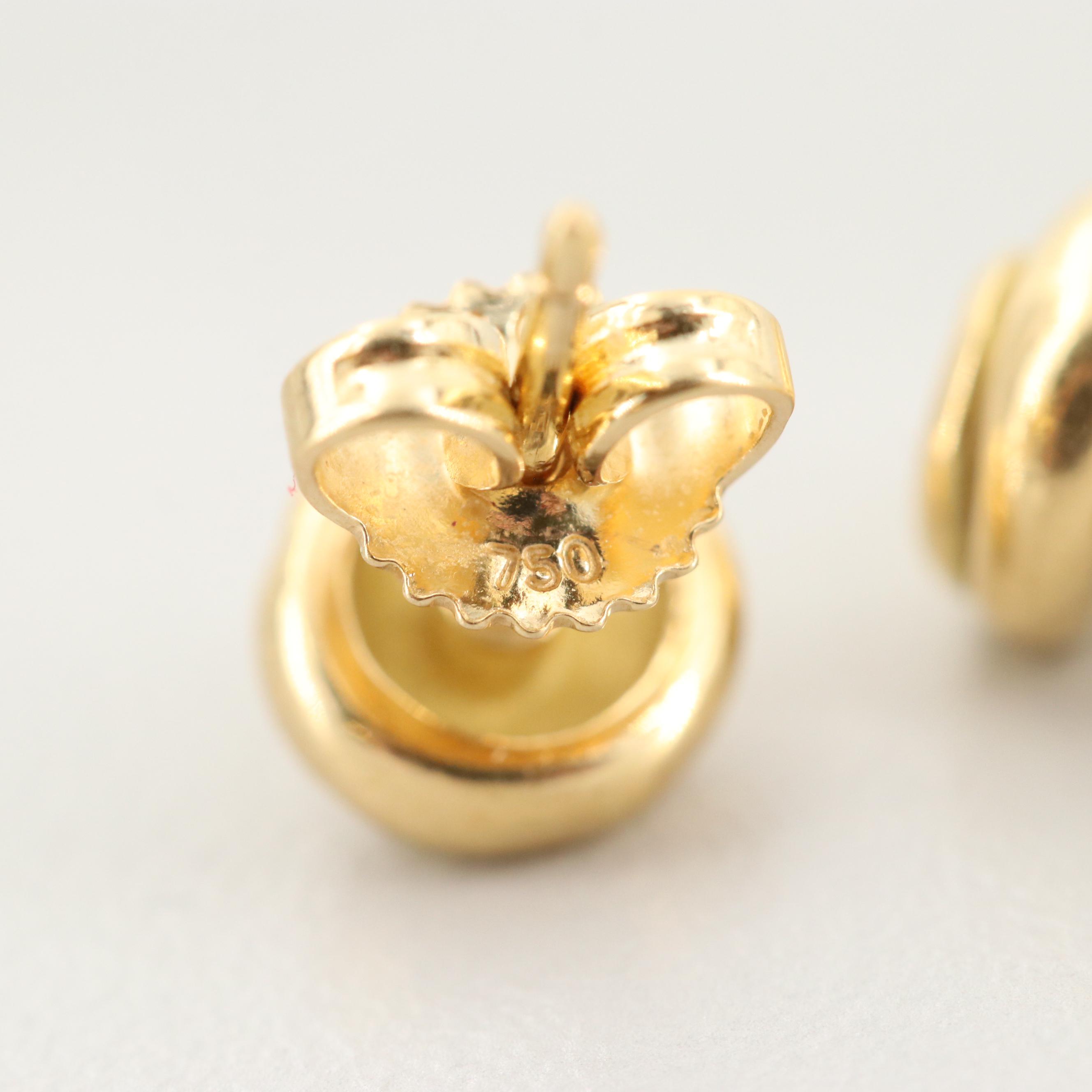 Tiffany & Co. 18K Yellow Gold Spiral Swirl Stud Earrings