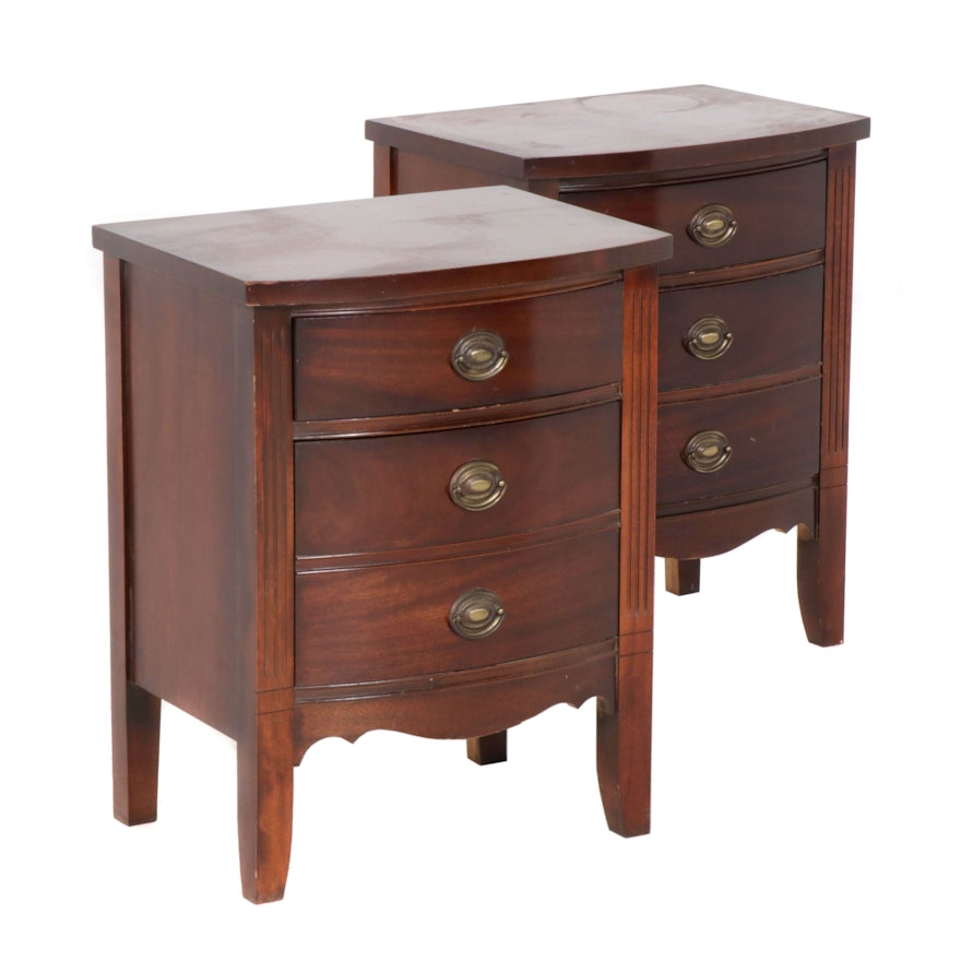 Federal Style Mahogany Night Stands by Dixie Furniture, Pair, Mid-20th Century