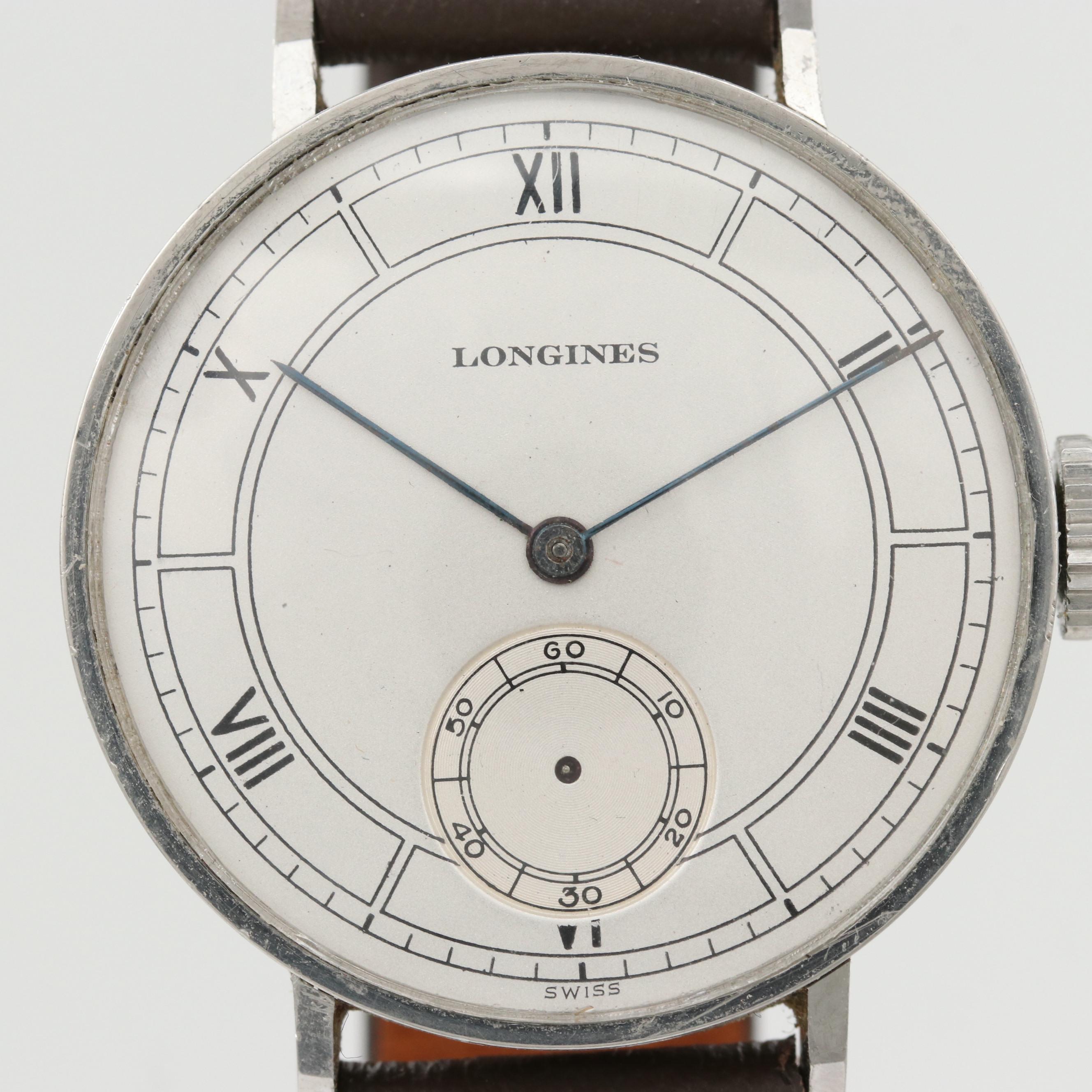 Longines Stainless Steel Stem Wind Watch