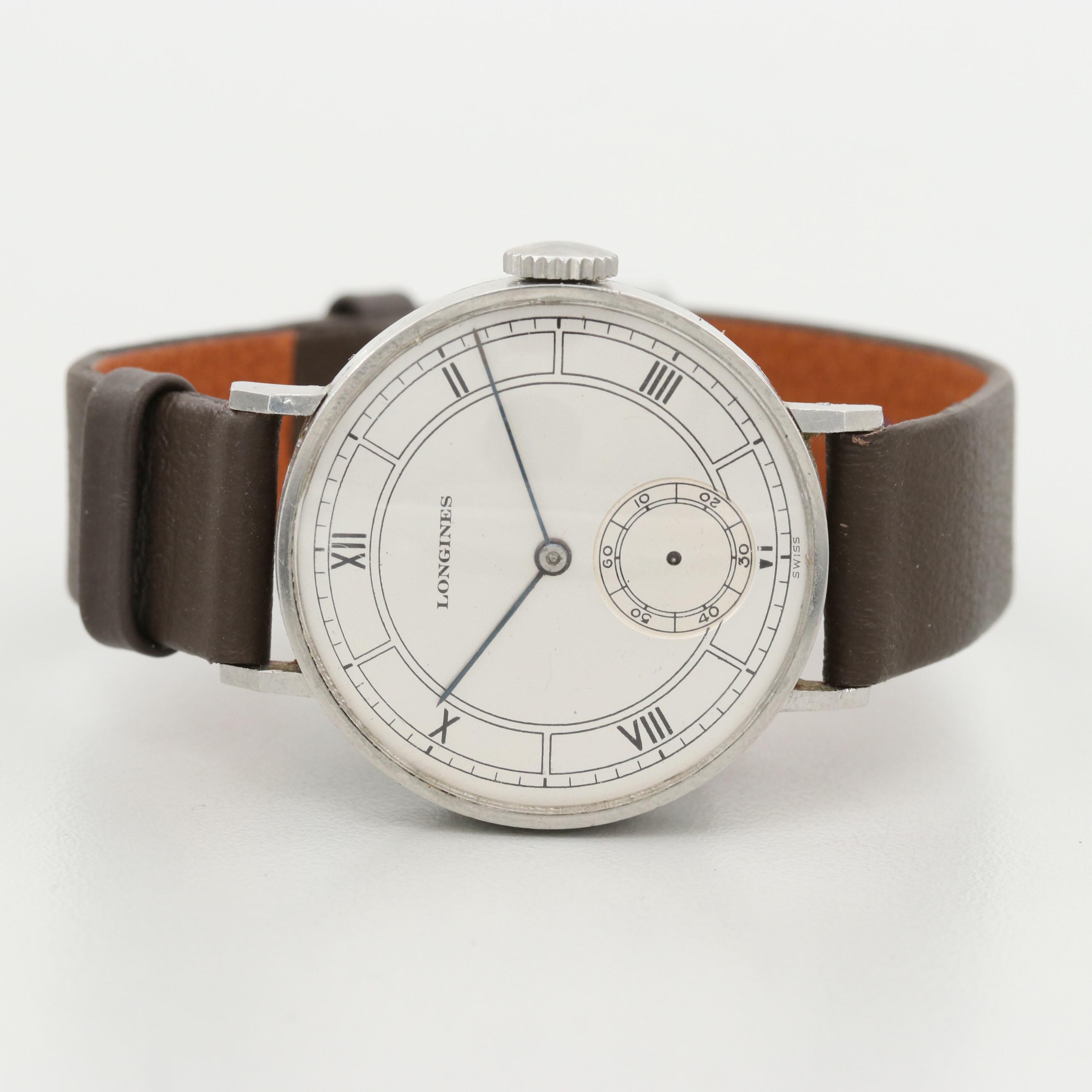 Longines Stainless Steel Stem Wind Watch