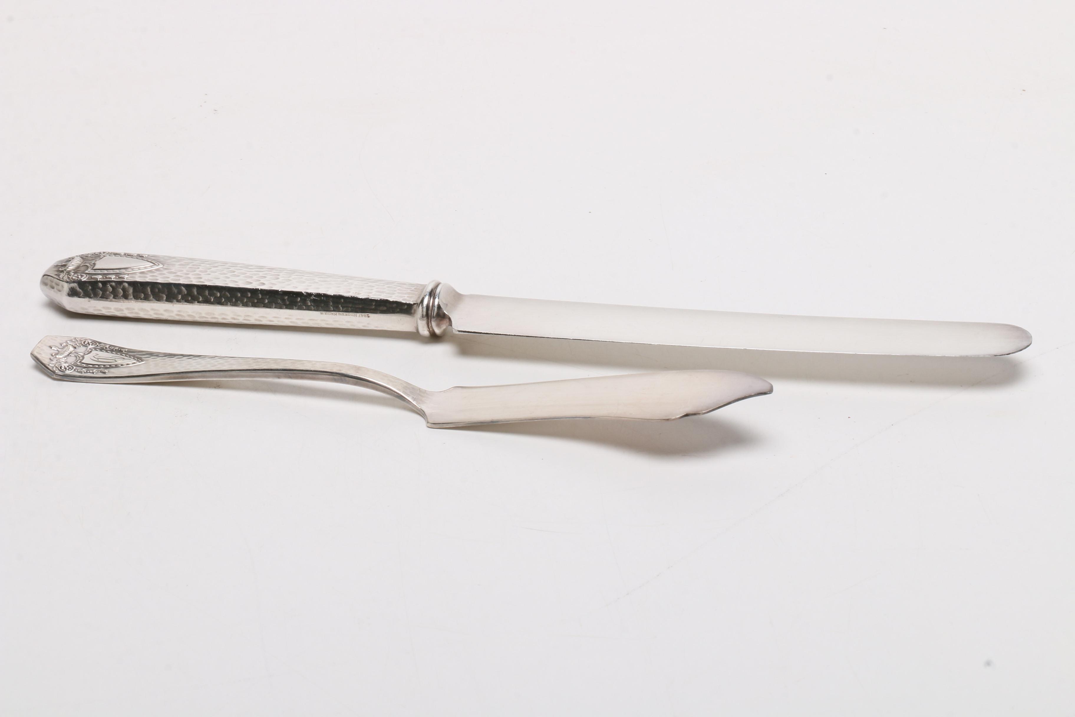 Rogers Brothers Silver Plate "Heraldic" Flatware with Chest, Early 20th Century