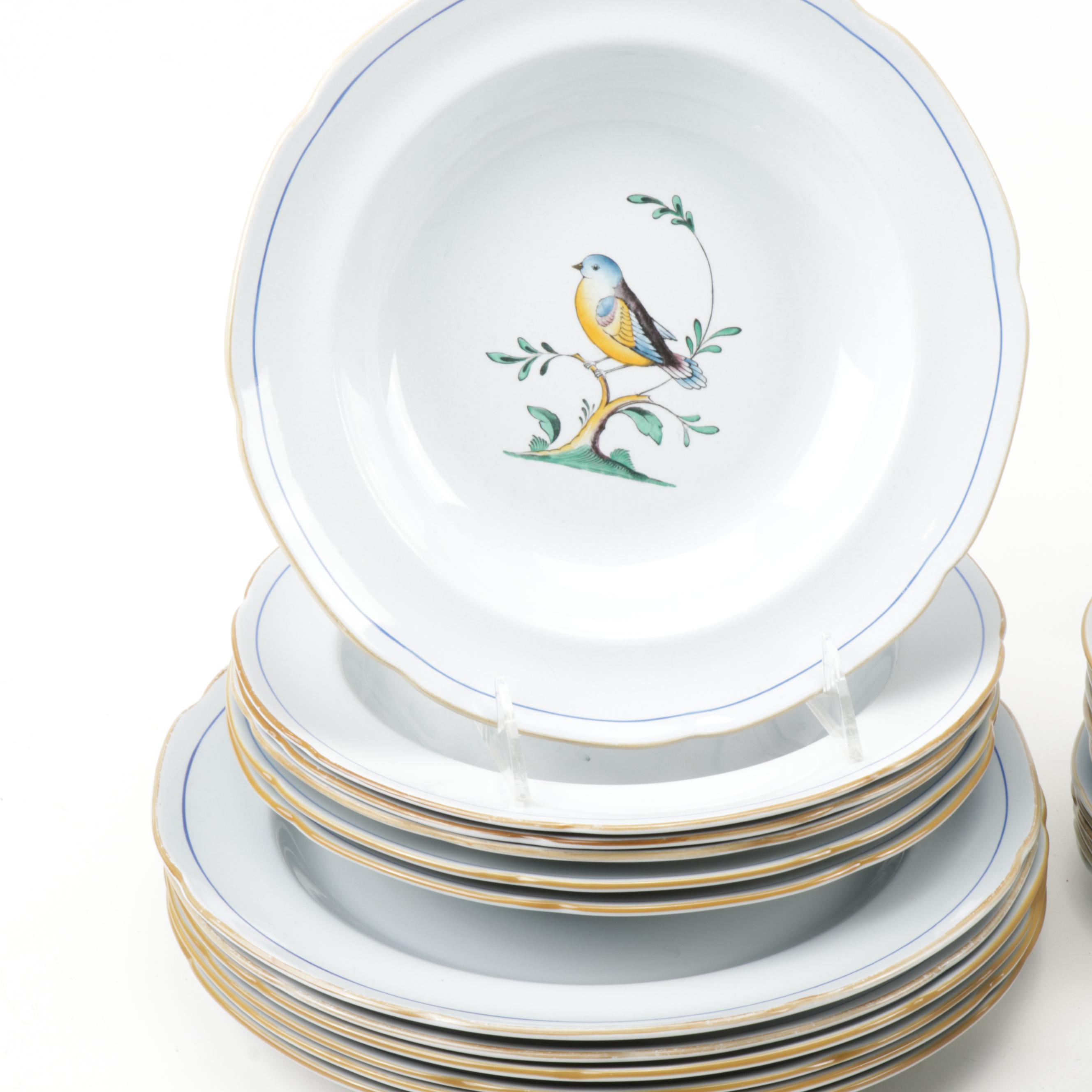 Vintage Spode "Queensbird" Stoneware Dinnerware Service for Six