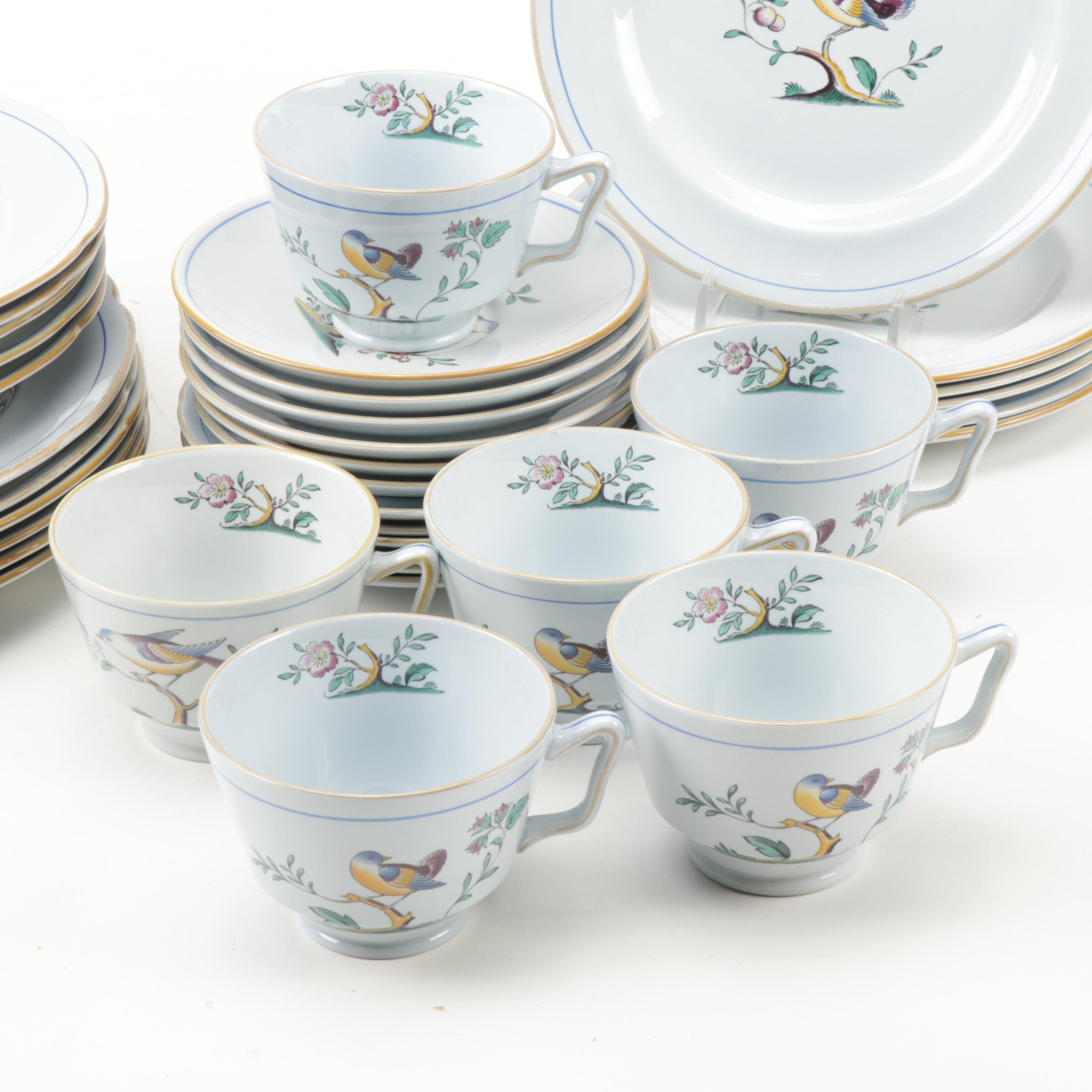 Vintage Spode "Queensbird" Stoneware Dinnerware Service for Six