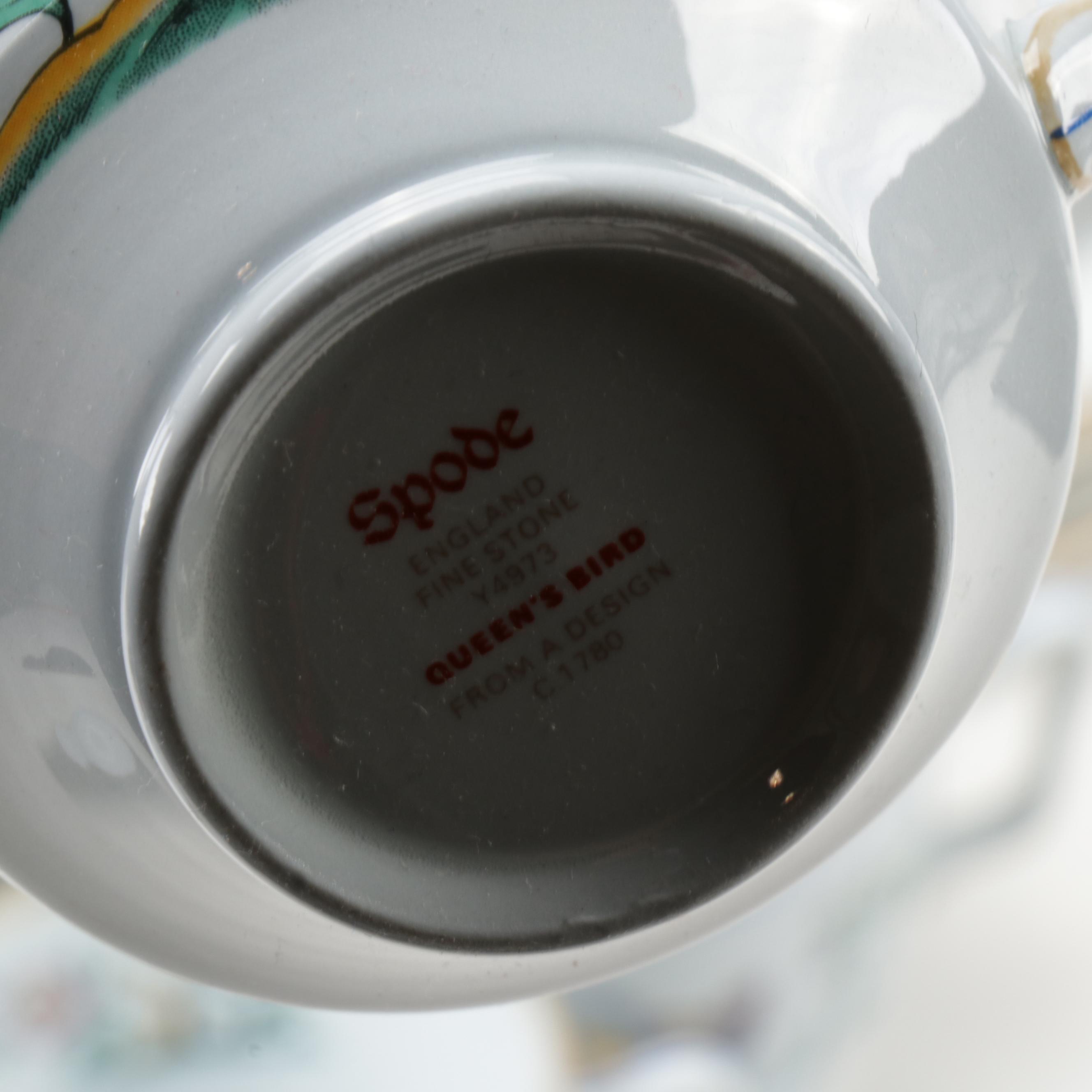 Vintage Spode "Queensbird" Stoneware Dinnerware Service for Six