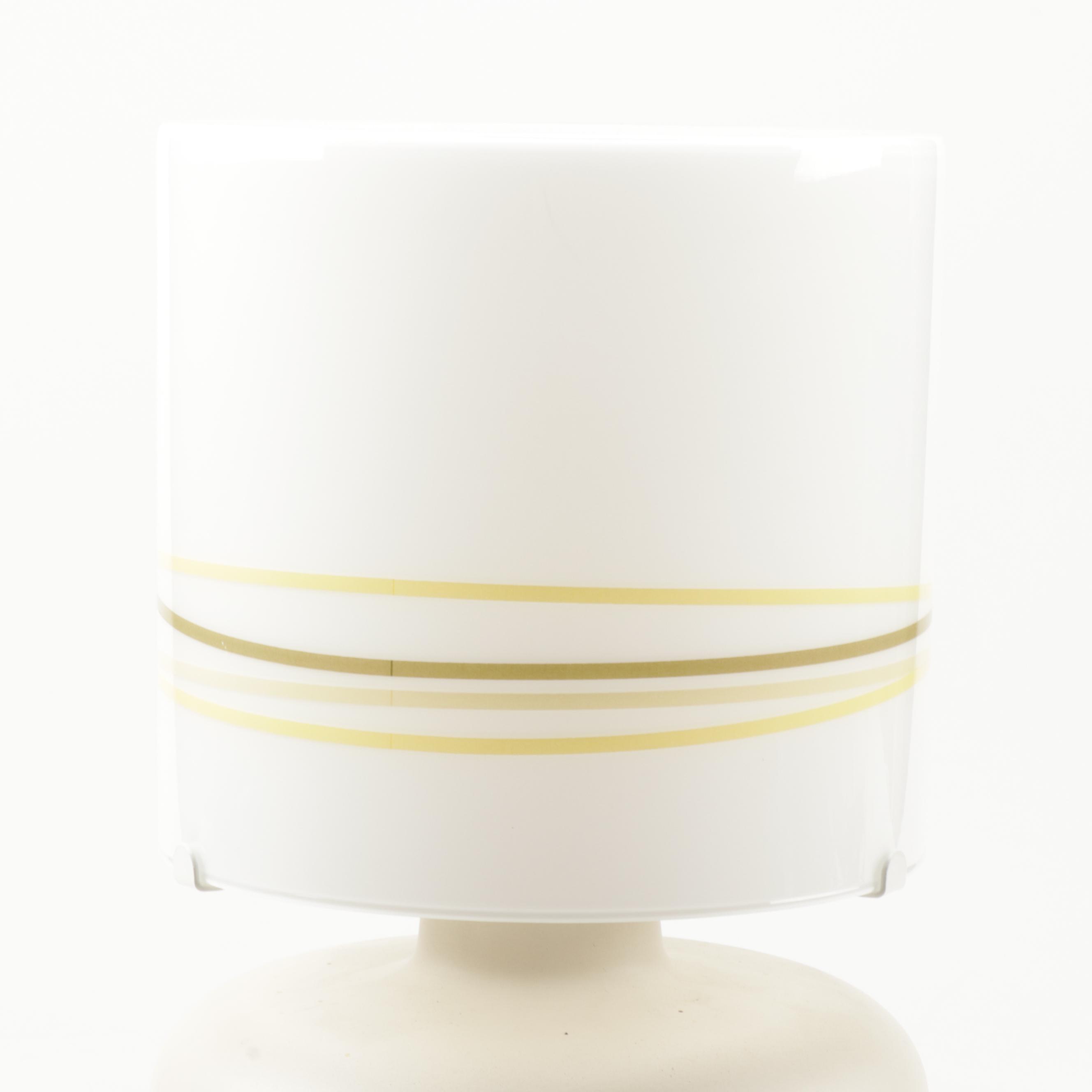 Contemporary "Limbo" Ceramic Table Lamp with Glass Shade by Ikea