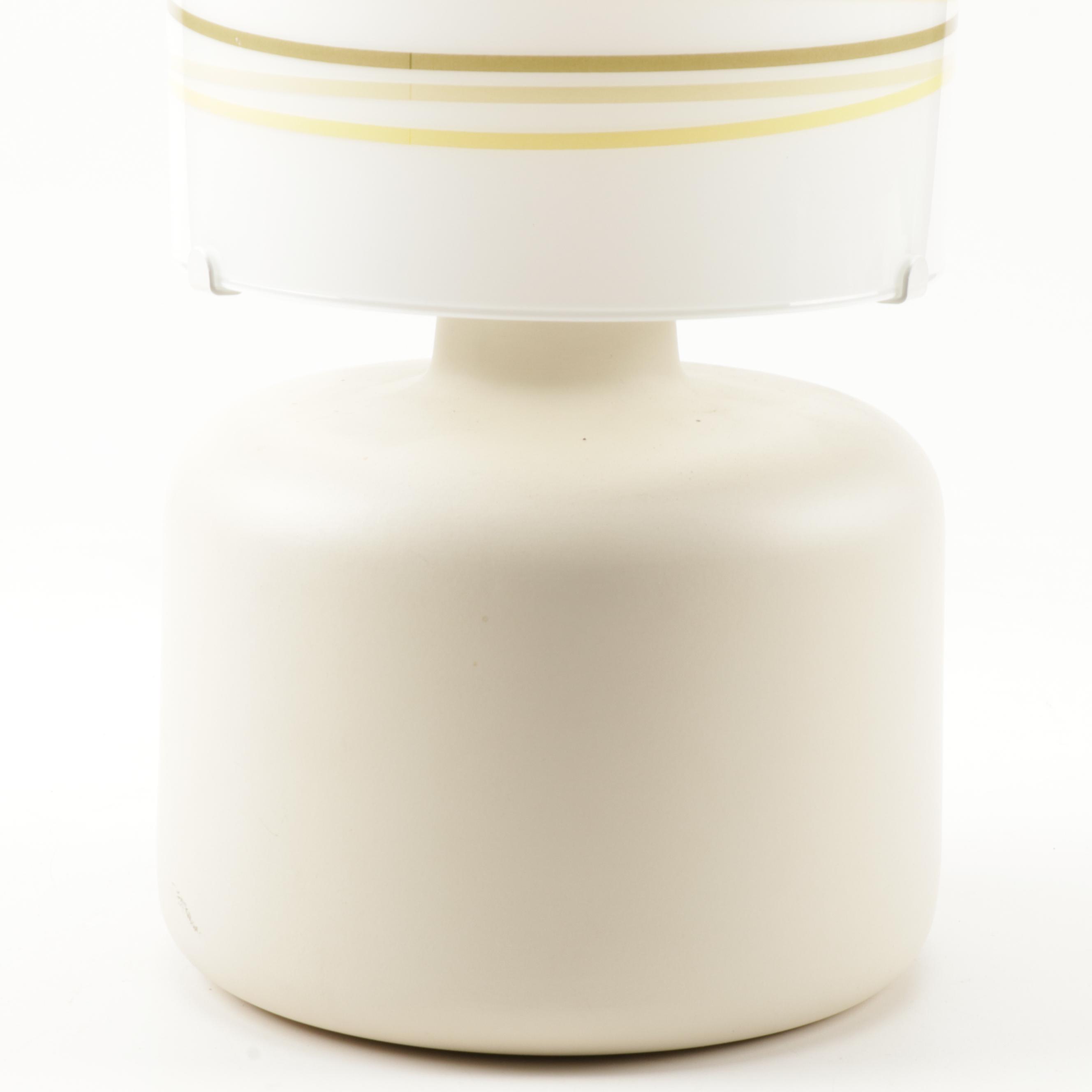 Contemporary "Limbo" Ceramic Table Lamp with Glass Shade by Ikea