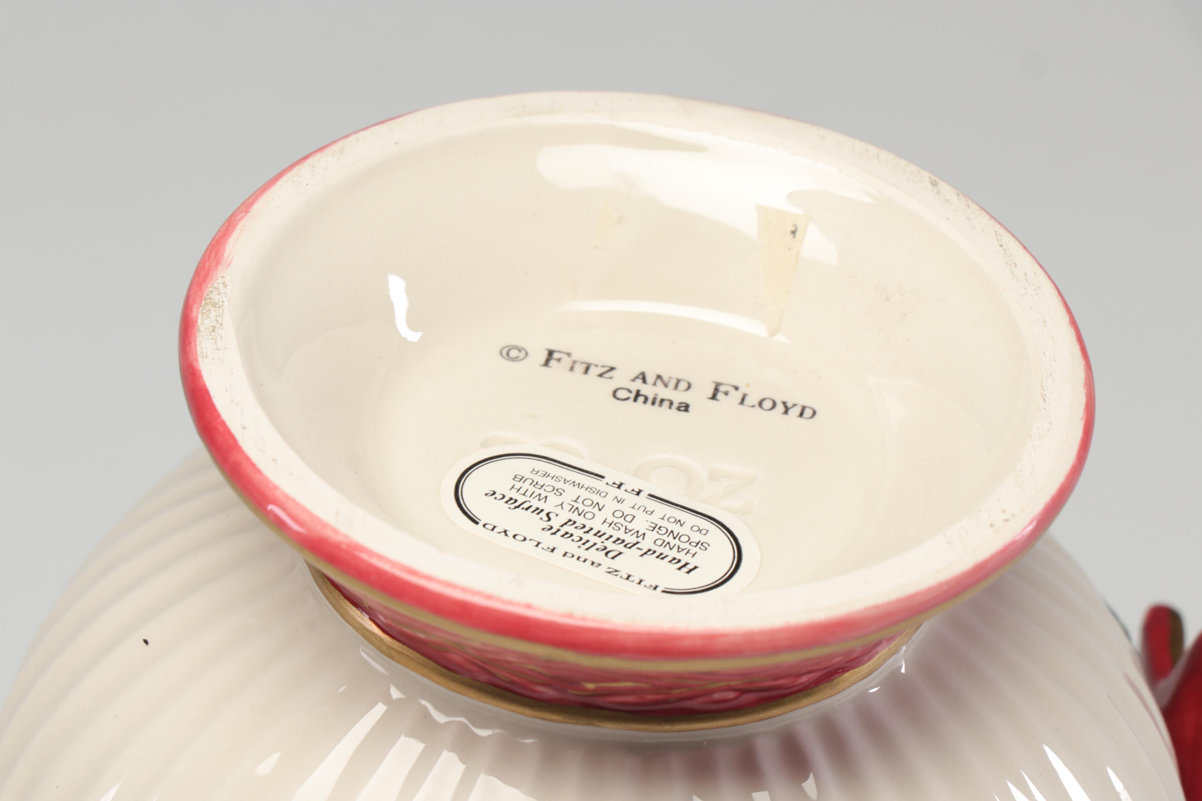 Fitz and Floyd Christmas Teapot and Soup Tureen