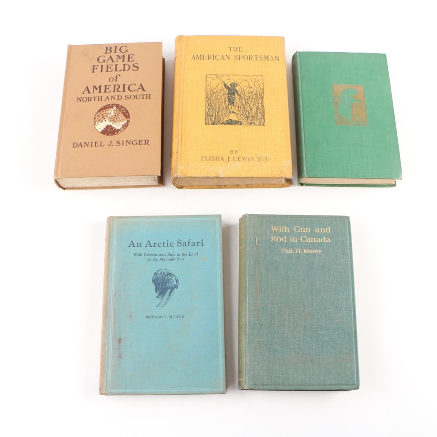 Hunting Books including 1906 "The American Sportsman" by Elisha J. Lewis