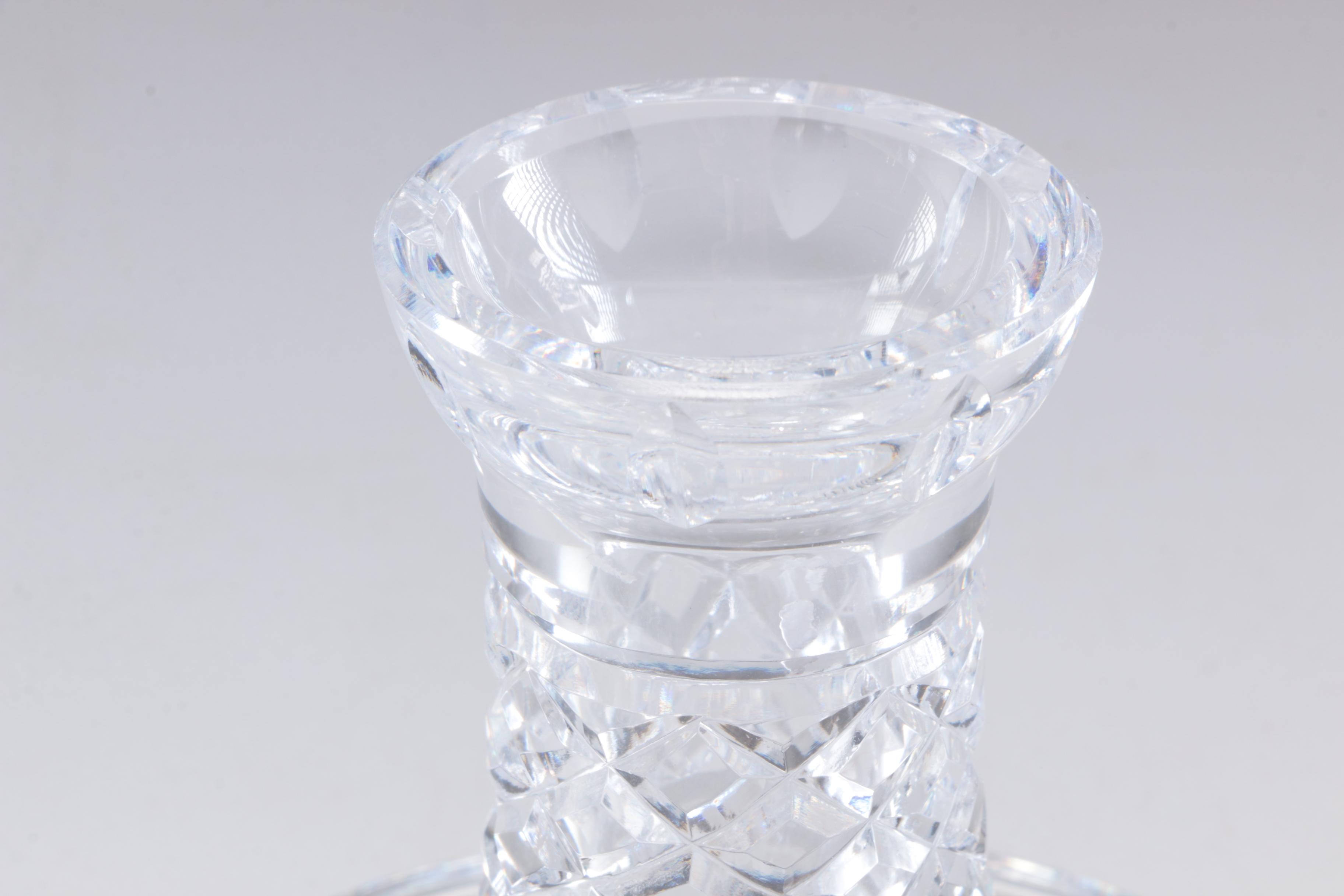 Waterford Crystal Candle Holders, Mid to Late 20th Century