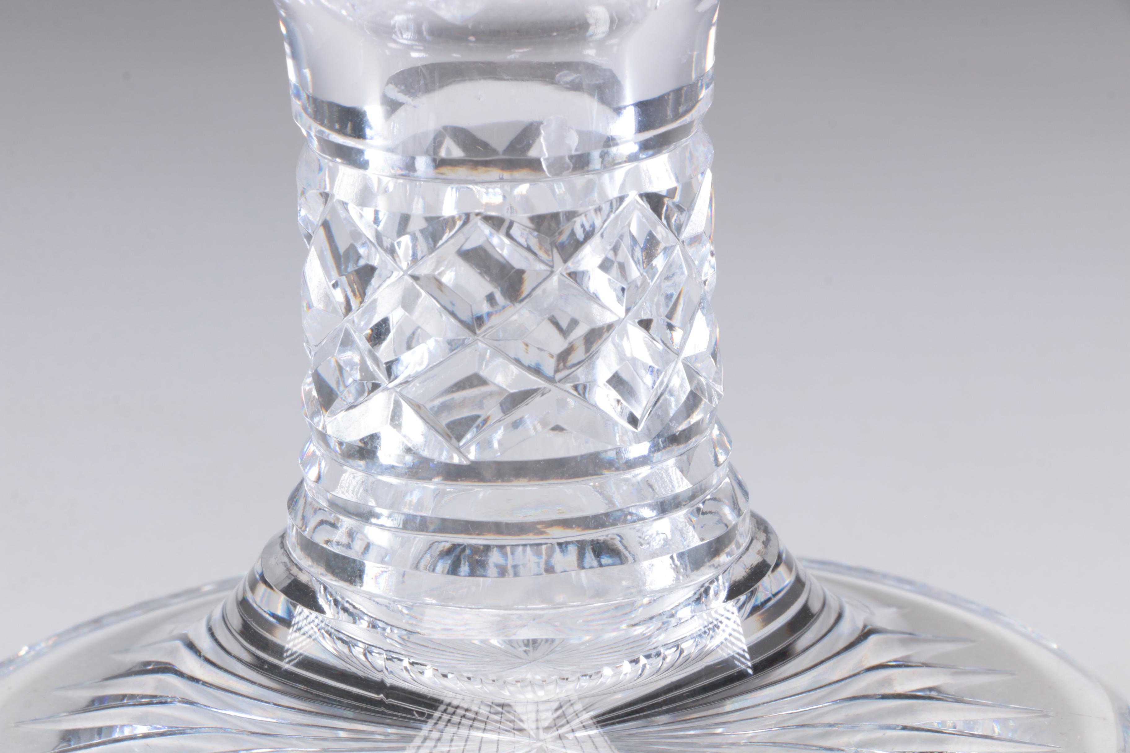 Waterford Crystal Candle Holders, Mid to Late 20th Century